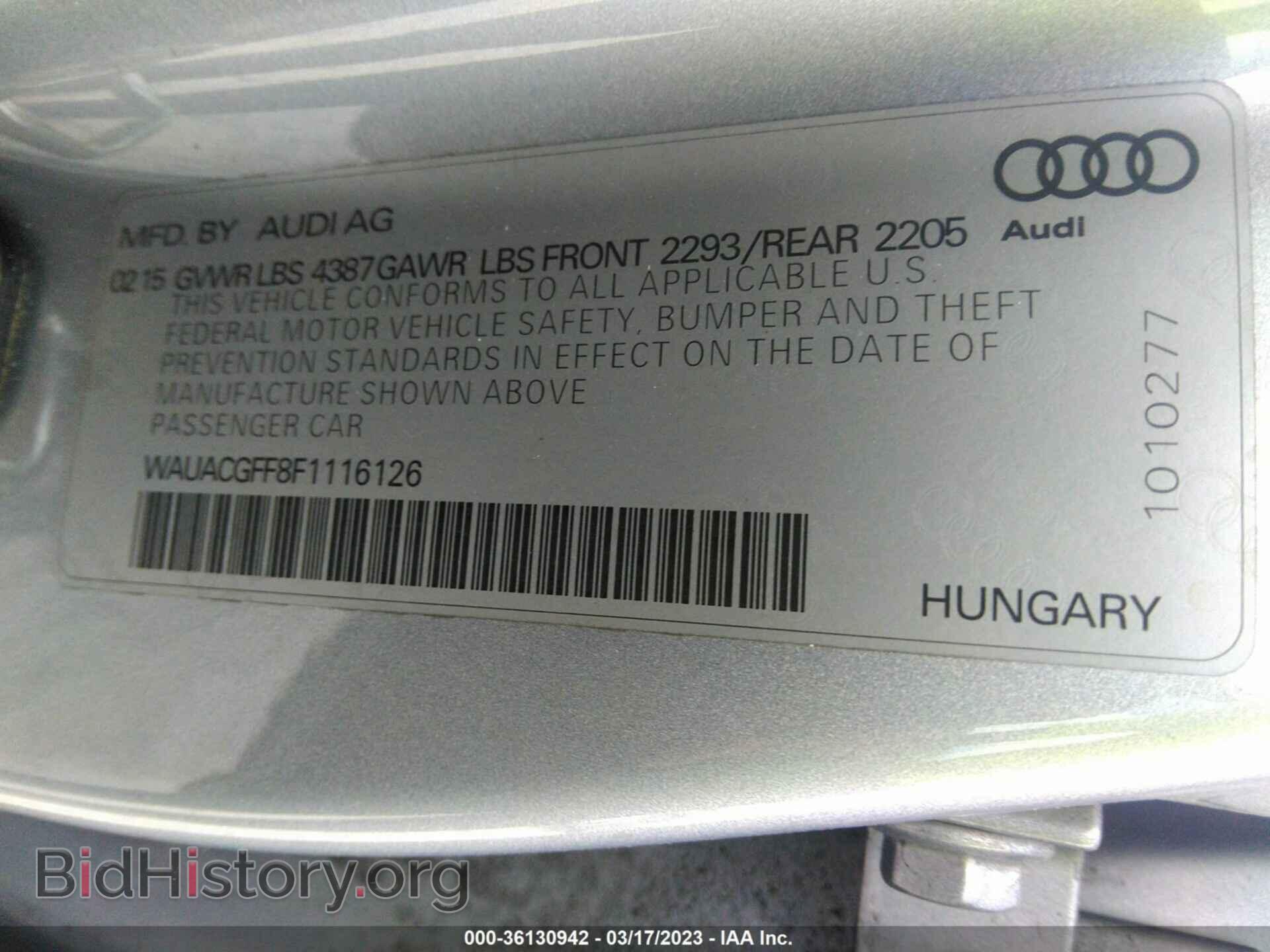 2015 AUDI A3 - VIN: WAUACGFF8F1116126 - Фото 9