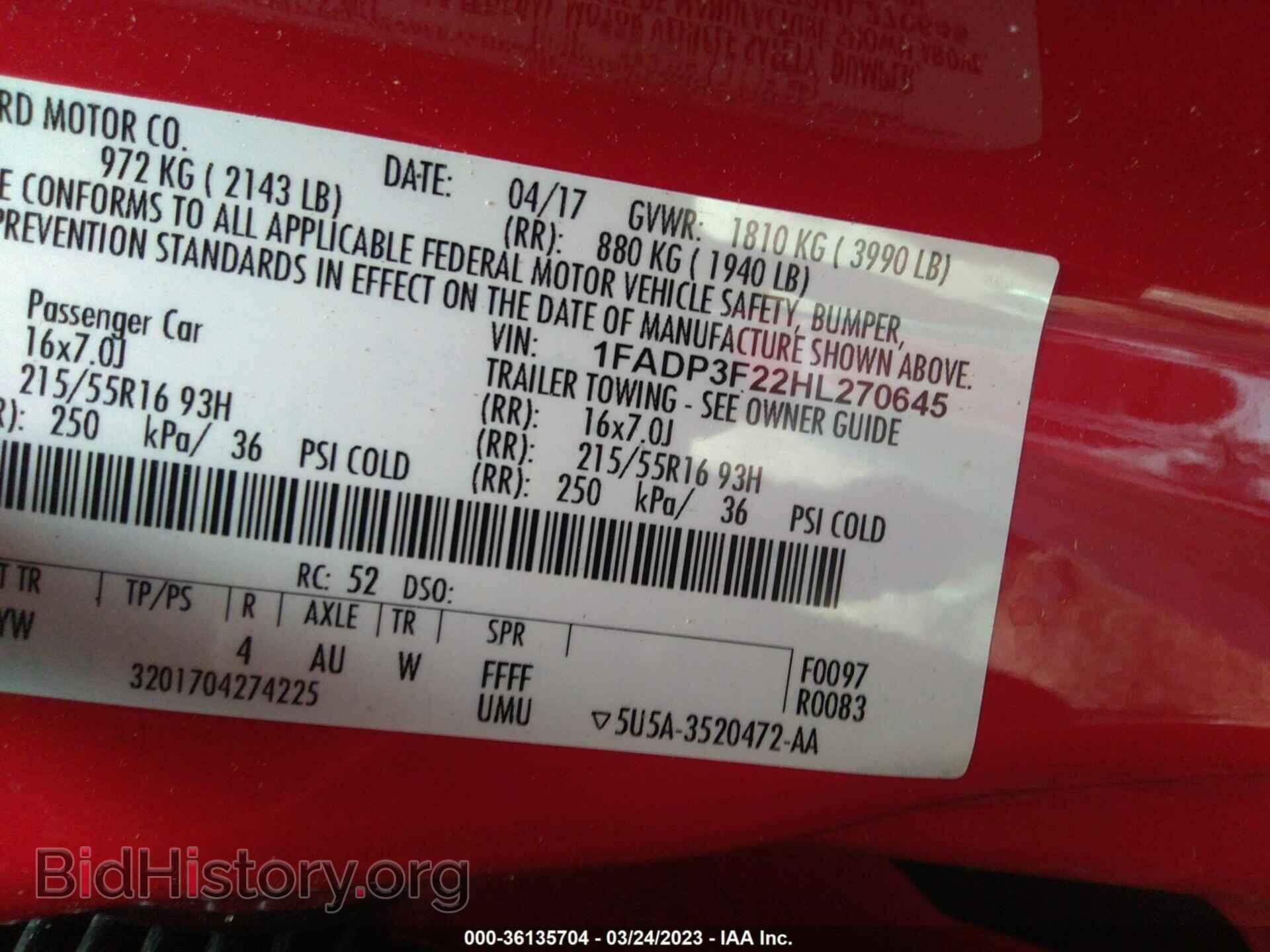 2017 FORD FOCUS - VIN: 1FADP3F22HL270645 - Photo 9