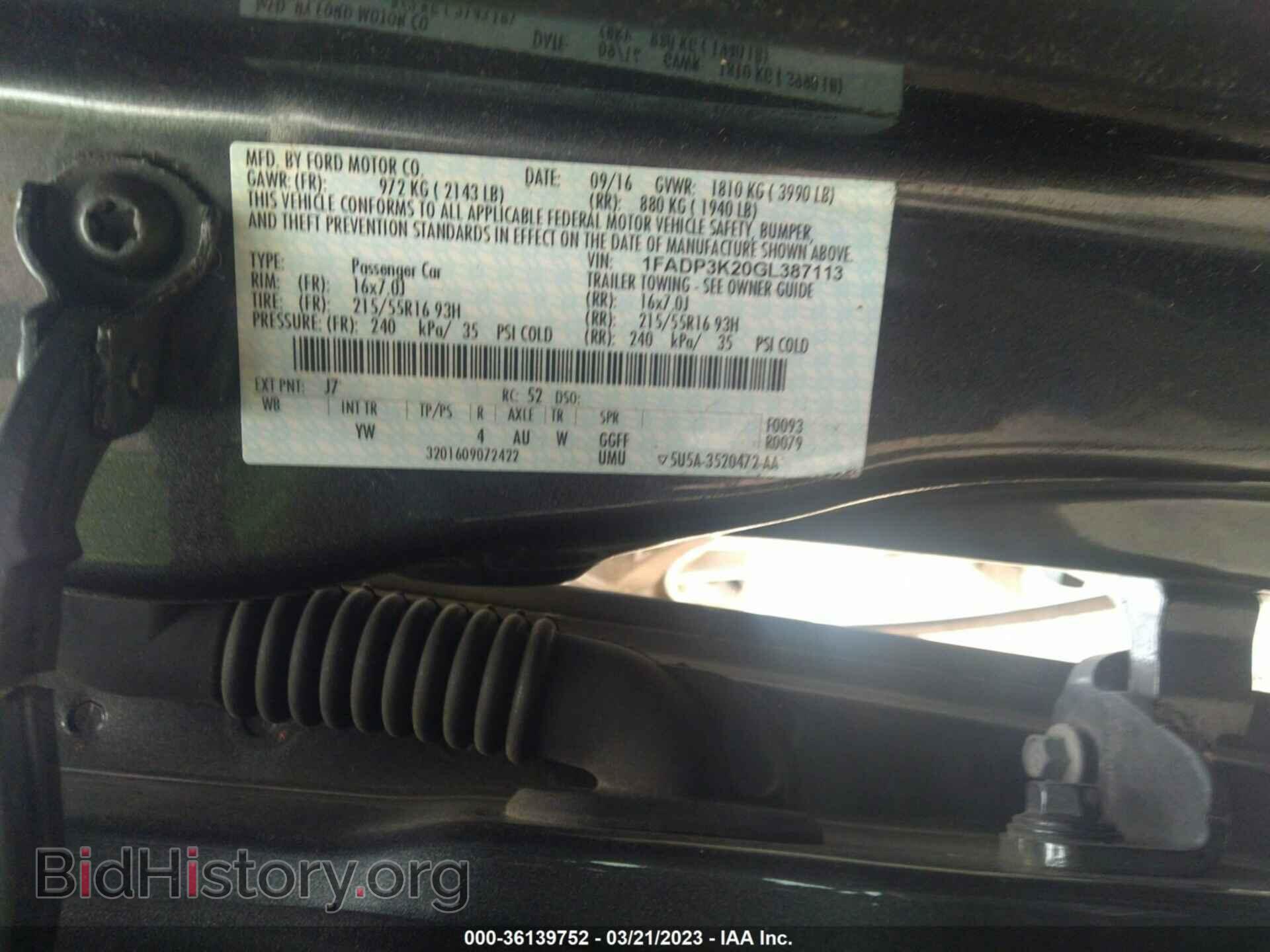 2016 FORD FOCUS - VIN: 1FADP3K20GL387113 - Photo 9