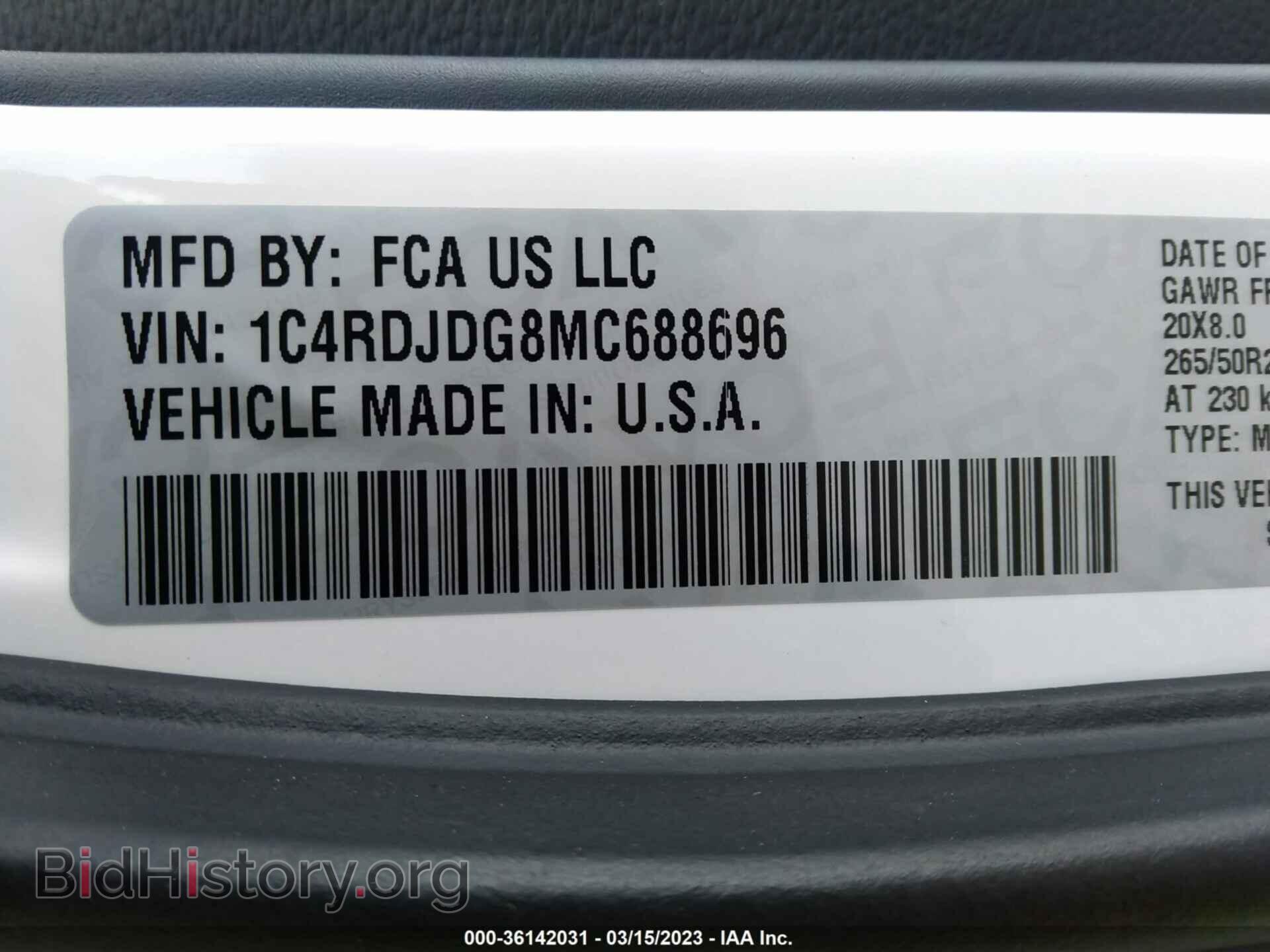 2021 DODGE DURANGO - VIN: 1C4RDJDG8MC688696 - Photo 9