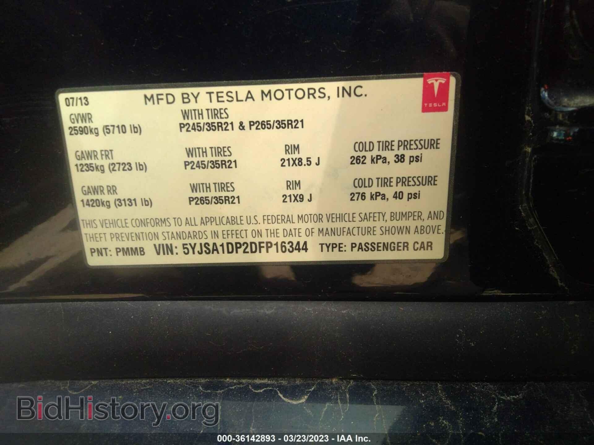 2013 TESLA MODEL S - VIN: 5YJSA1DP2DFP16344 - Photo 9