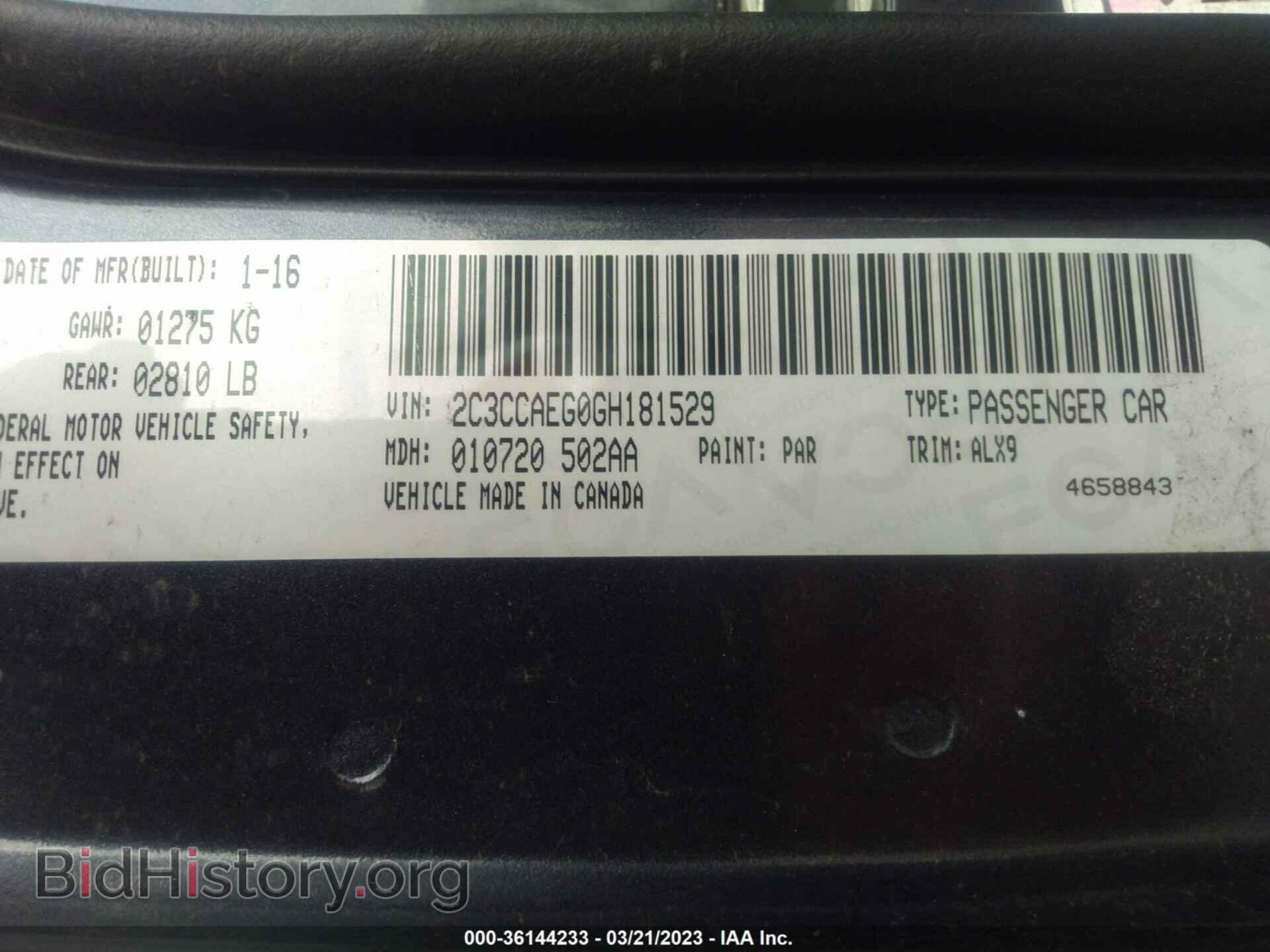 2016 CHRYSLER 300 - VIN: 2C3CCAEG0GH181529 - Photo 9