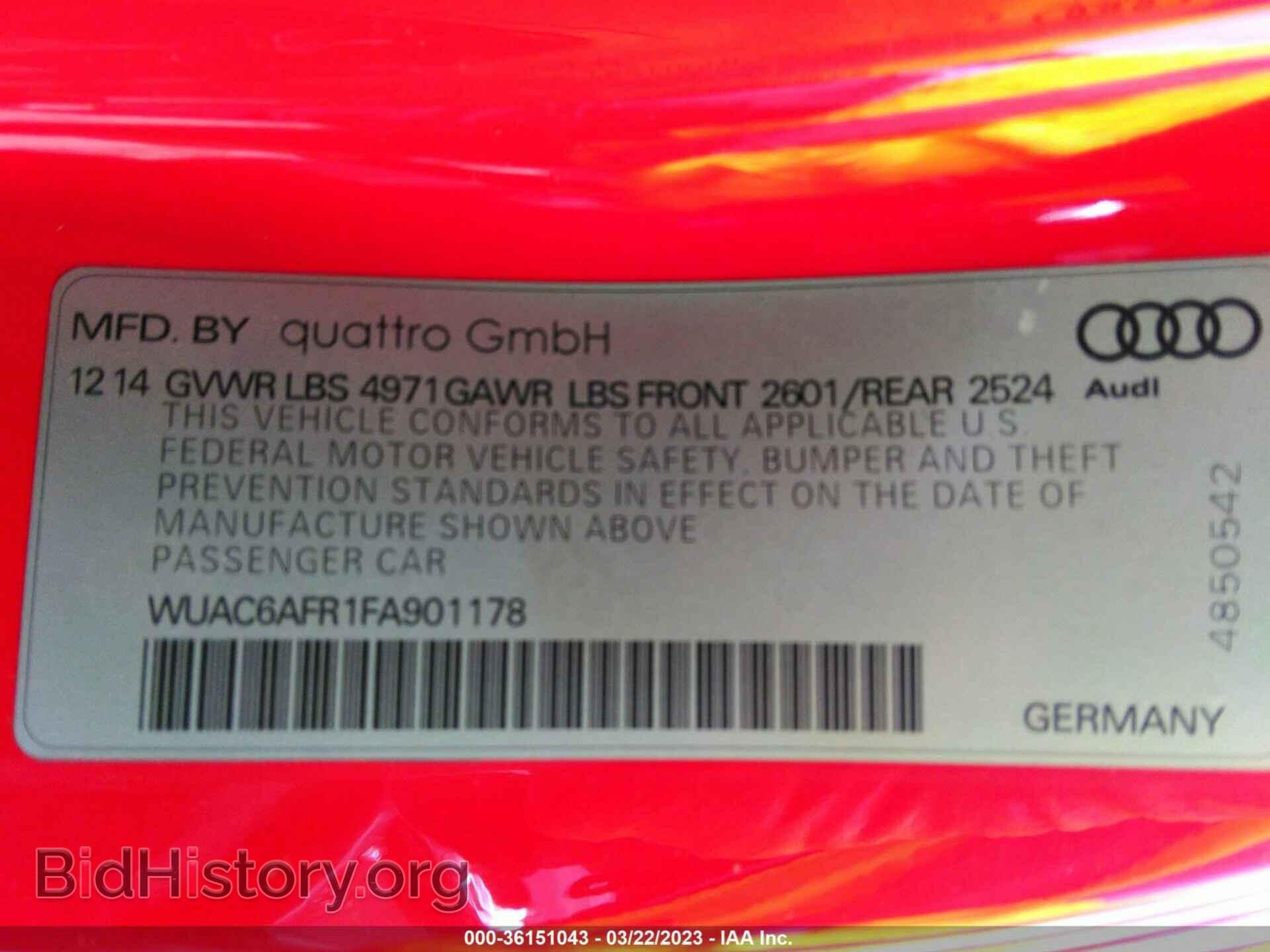 2015 AUDI RS 5 - VIN: WUAC6AFR1FA901178 - Photo 9