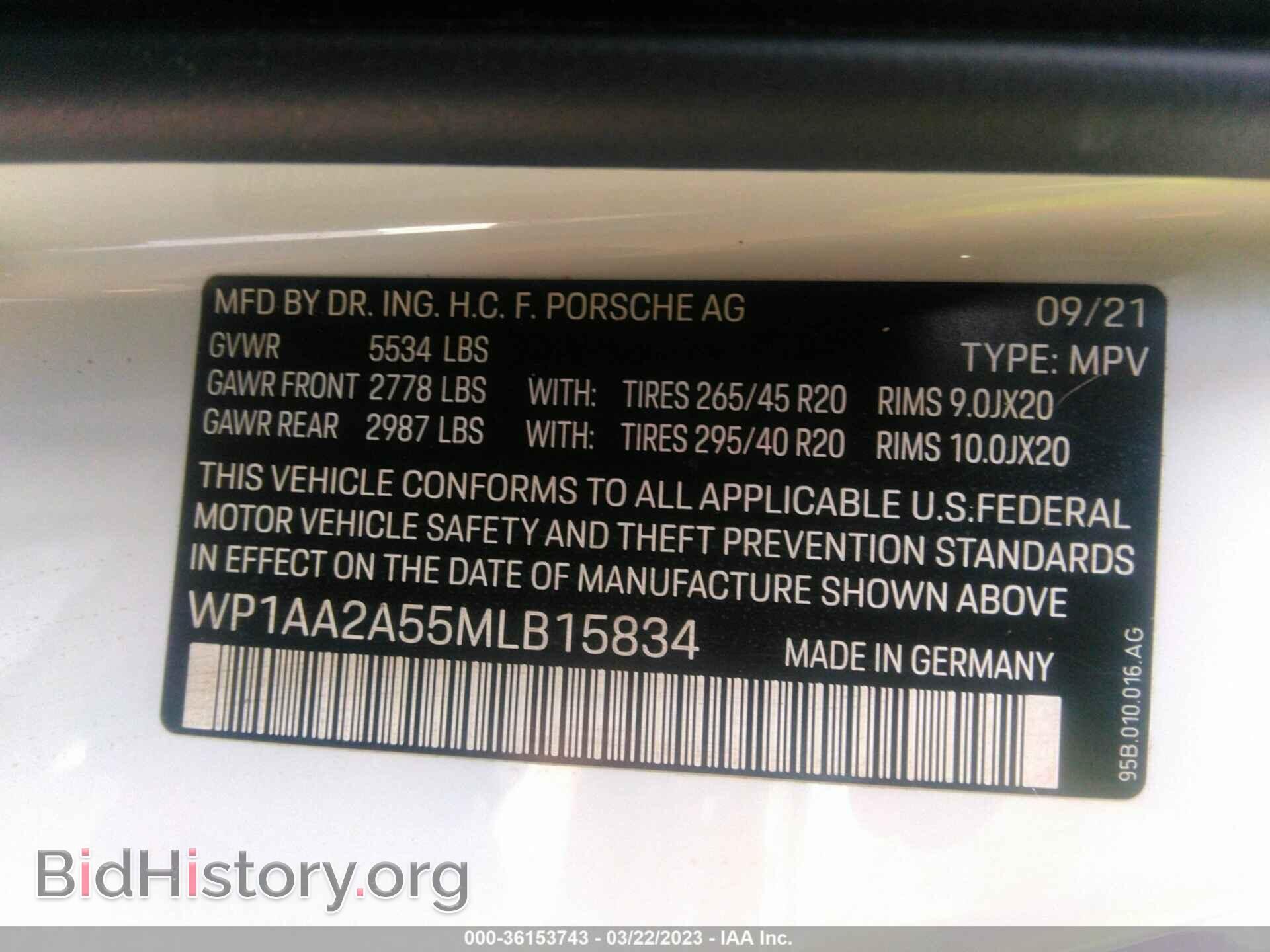 2021 PORSCHE MACAN - VIN: WP1AA2A55MLB15834 - Photo 9