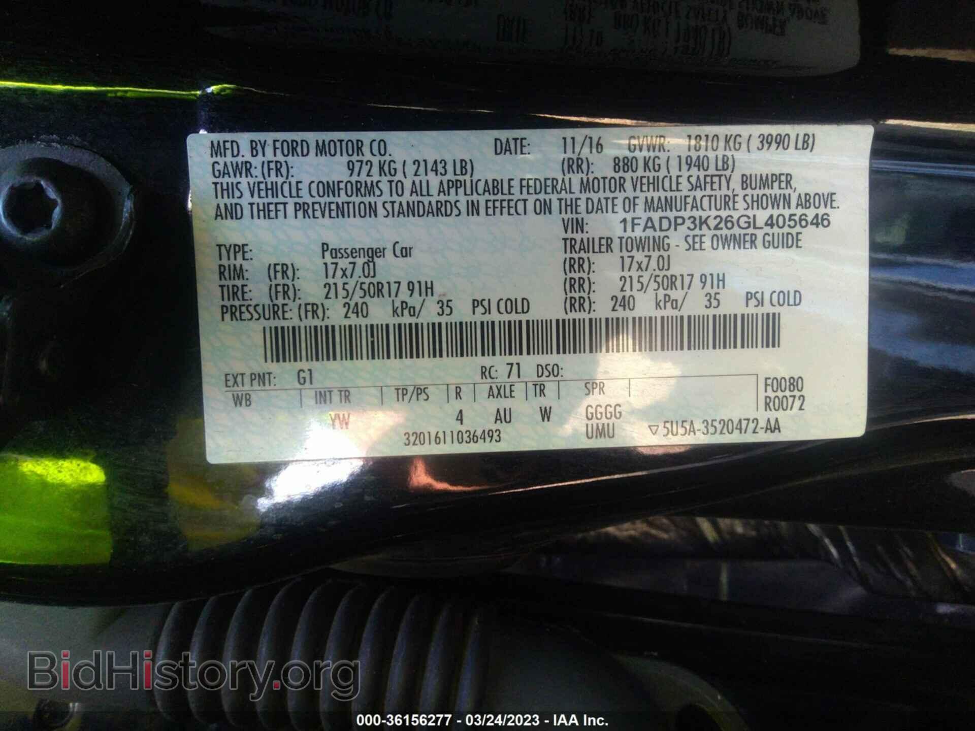 2016 FORD FOCUS - VIN: 1FADP3K26GL405646 - Фото 9