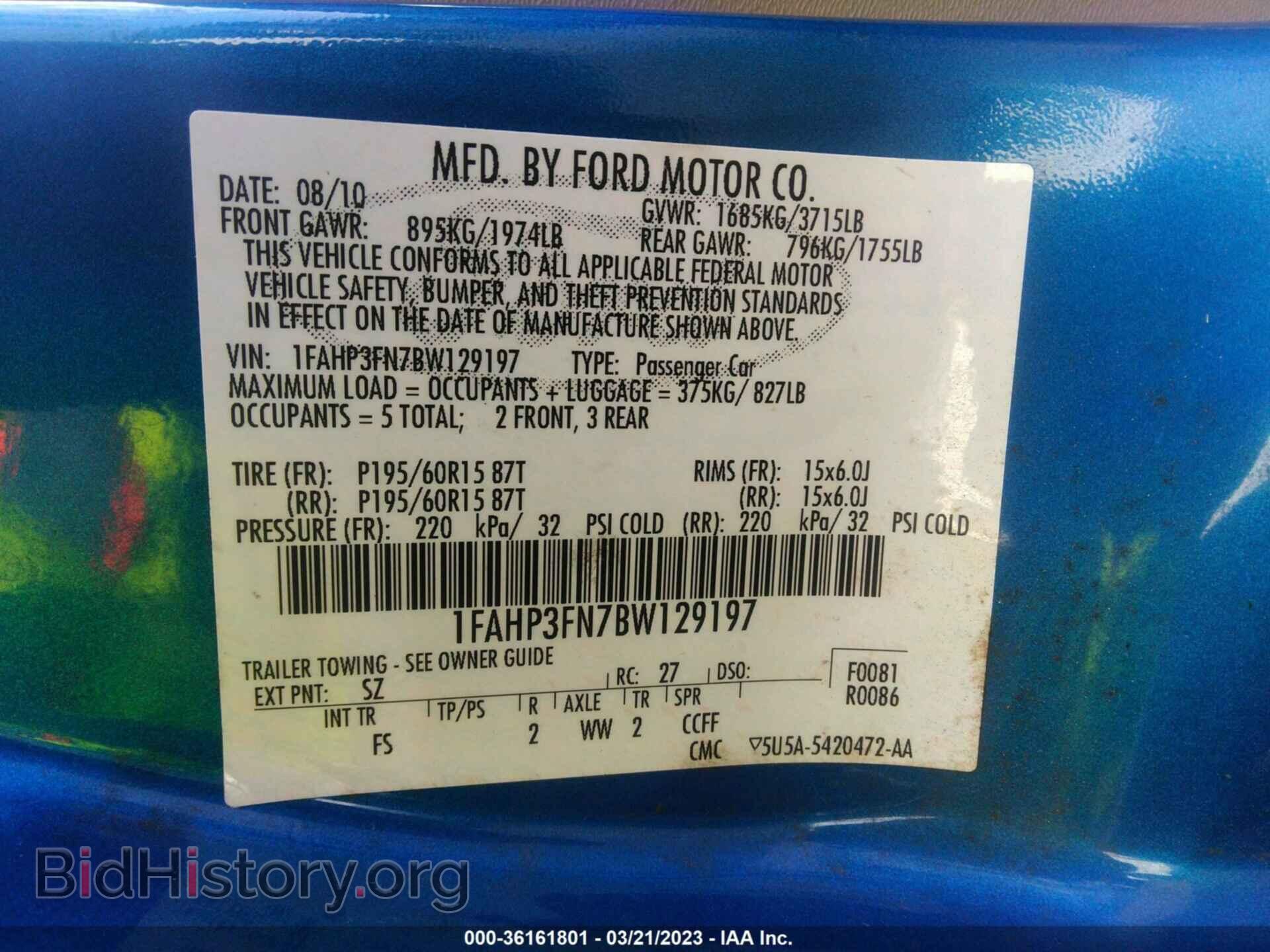 2011 FORD FOCUS - VIN: 1FAHP3FN7BW129197 - Photo 9