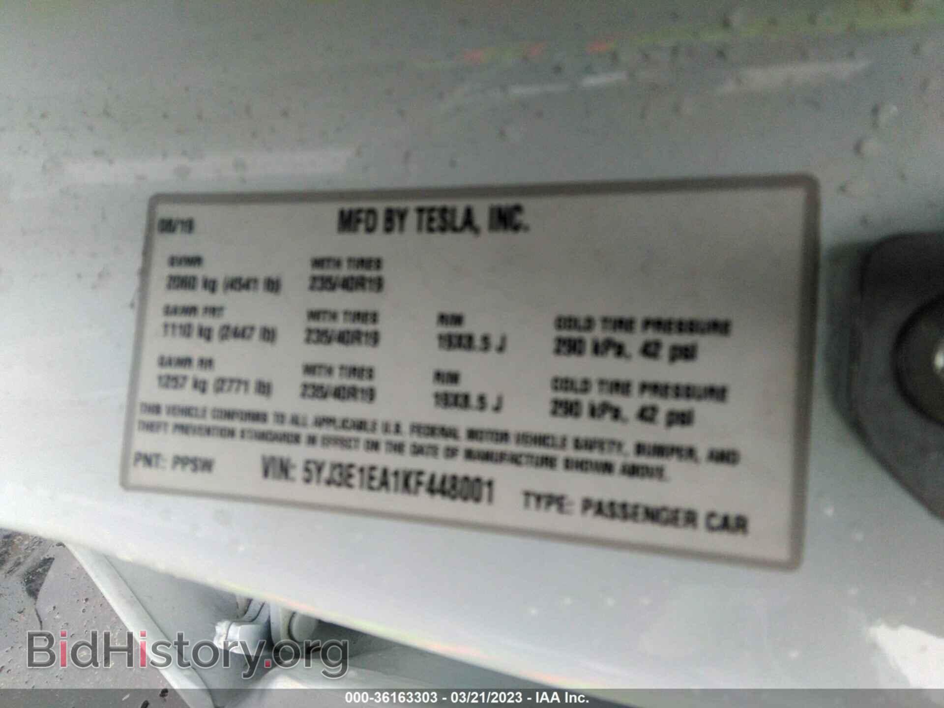 2019 TESLA MODEL 3 - VIN: 5YJ3E1EA1KF448001 - Photo 9