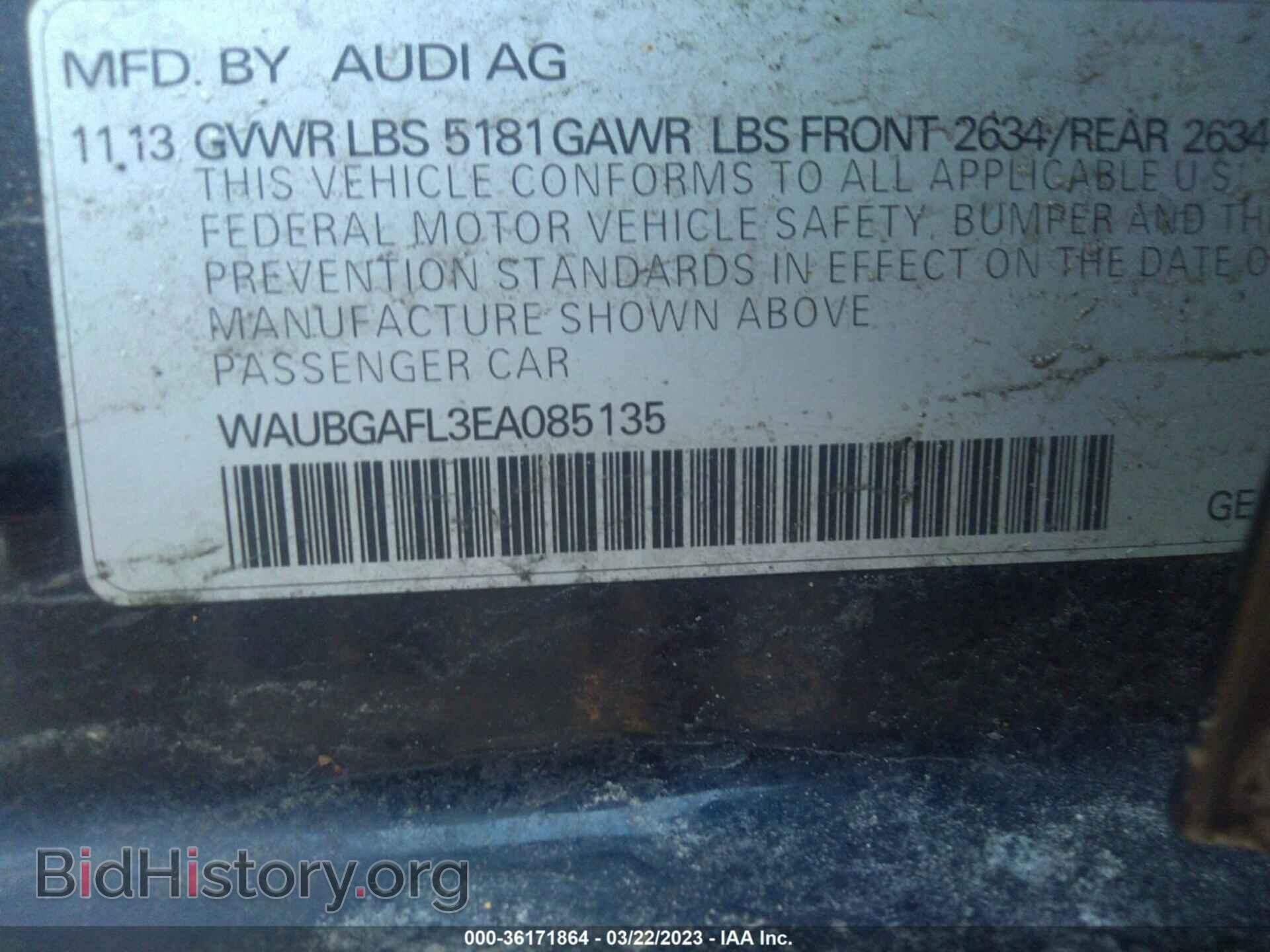 2014 AUDI S4 - VIN: WAUBGAFL3EA085135 - Фото 9