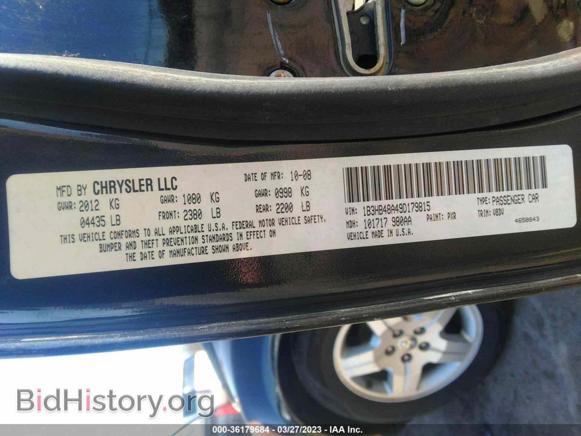 2009 DODGE CALIBER - VIN: 1B3HB48A49D179815 - Фото 9