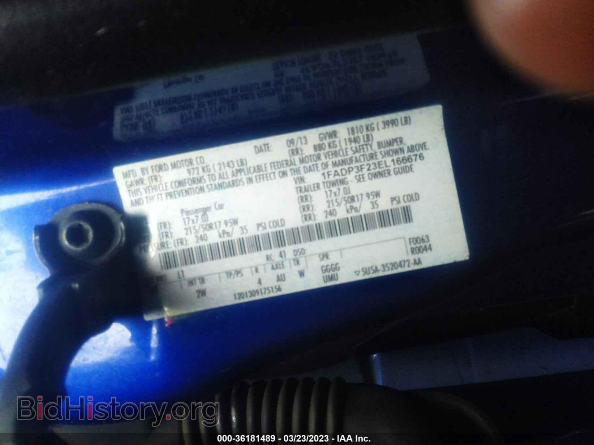2014 FORD FOCUS - VIN: 1FADP3F23EL166676 - Фото 9