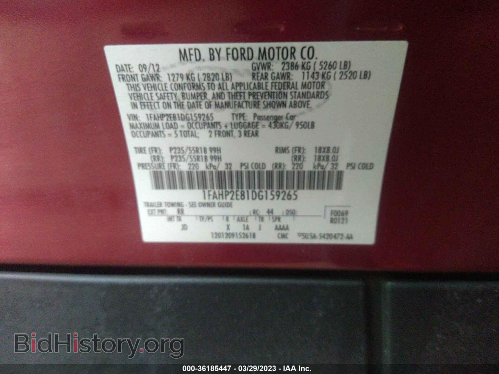 2013 FORD TAURUS - VIN: 1FAHP2E81DG159265 - Photo 9