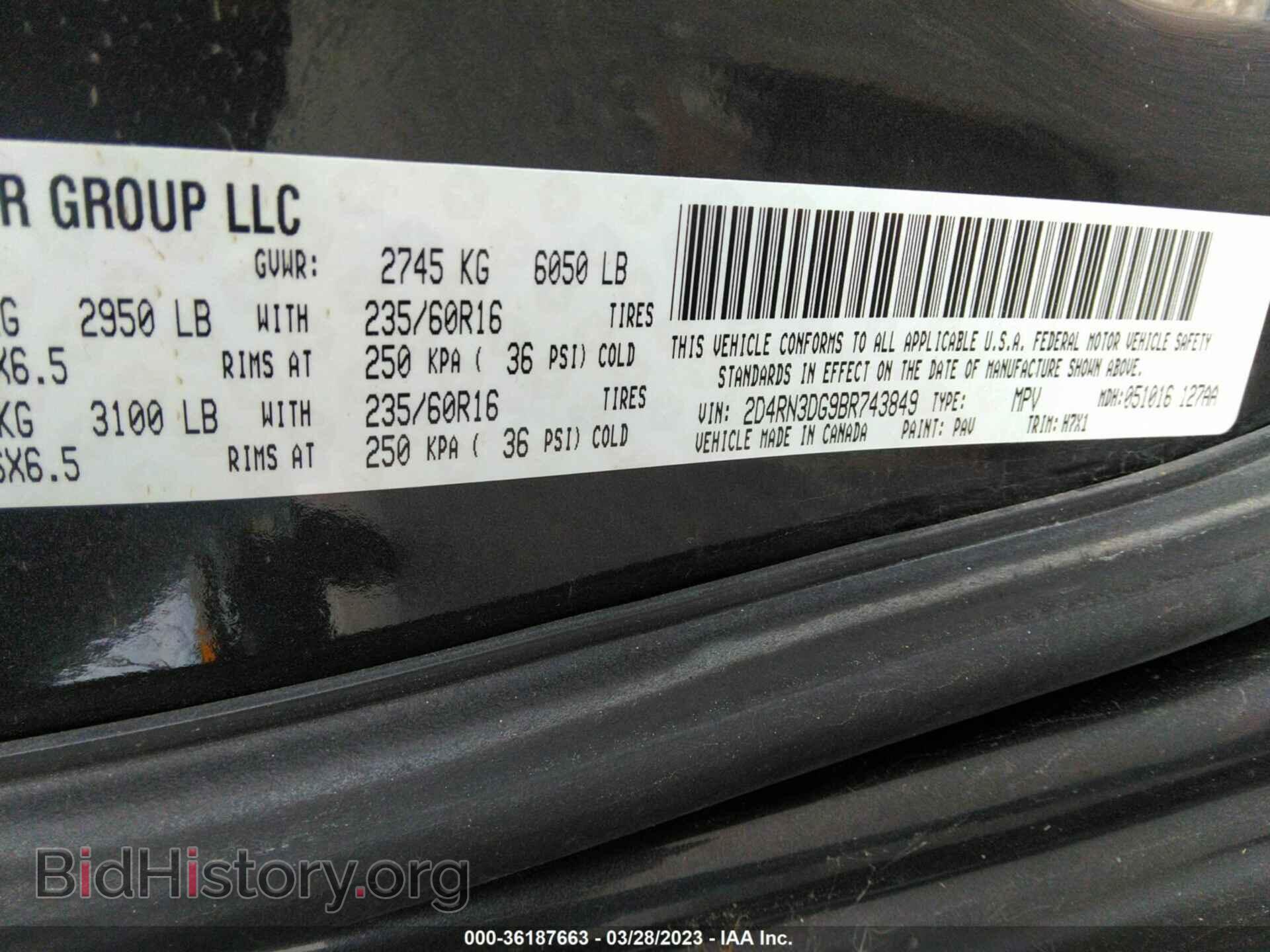 2011 DODGE GRAND CARAVAN - VIN: 2D4RN3DG9BR743849 - Фото 9