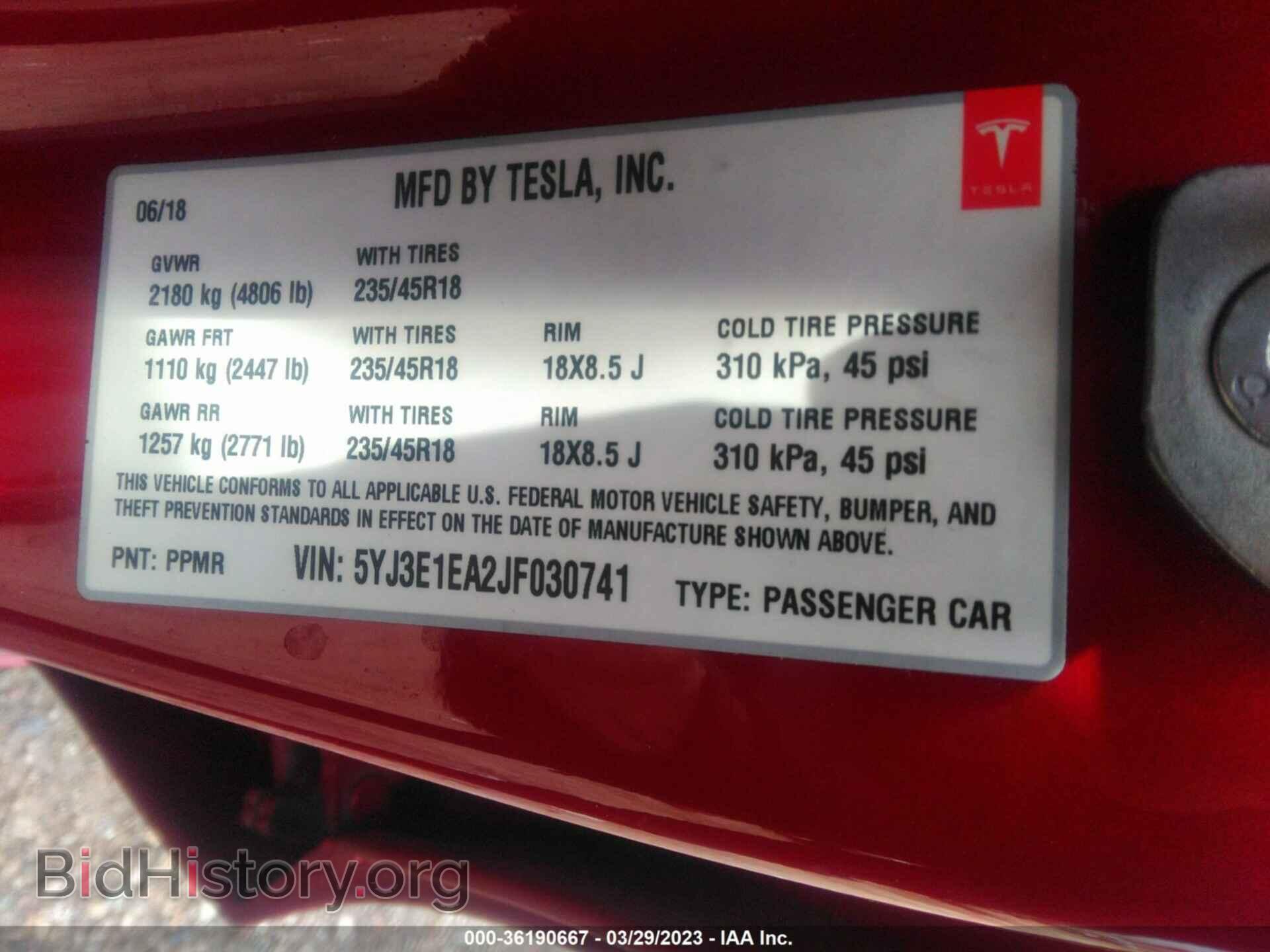 2018 TESLA MODEL 3 - VIN: 5YJ3E1EA2JF030741 - Photo 9