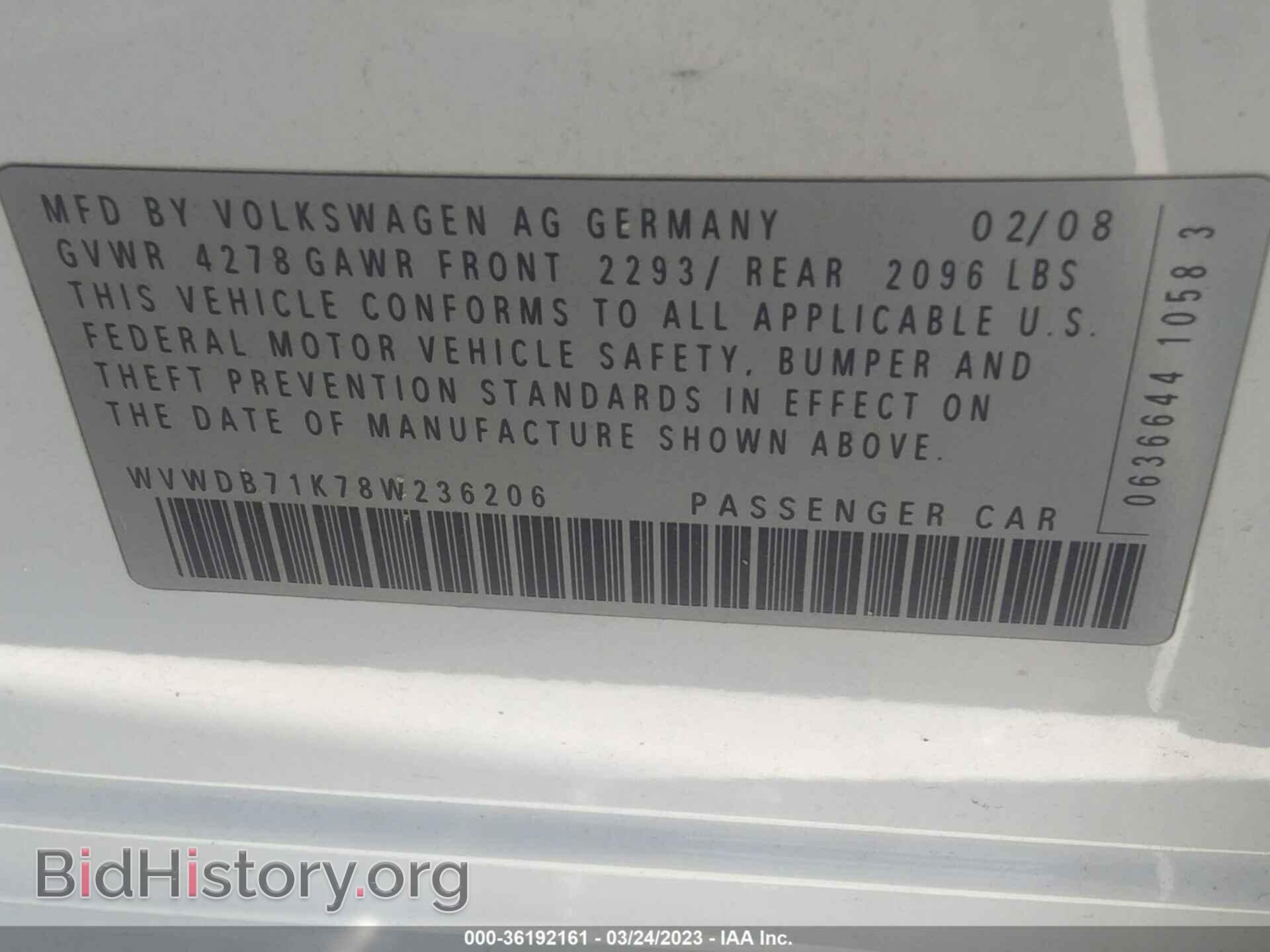 2008 VOLKSWAGEN RABBIT - VIN: WVWDB71K78W236206 - Фото 9