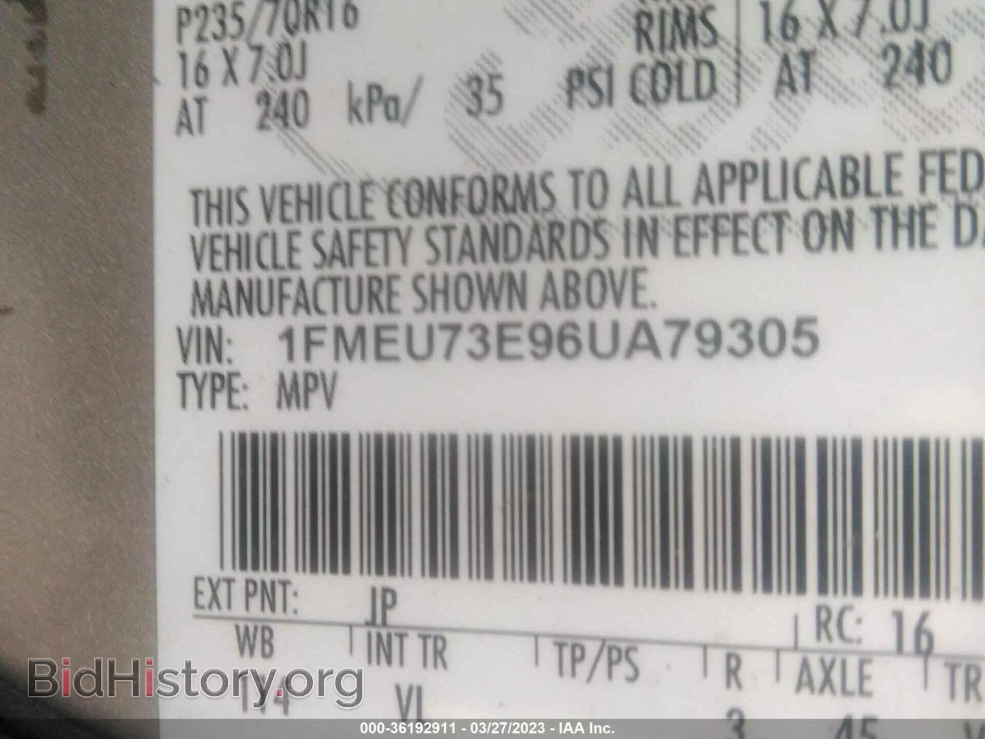 2006 FORD EXPLORER - VIN: 1FMEU73E96UA79305 - Фото 9