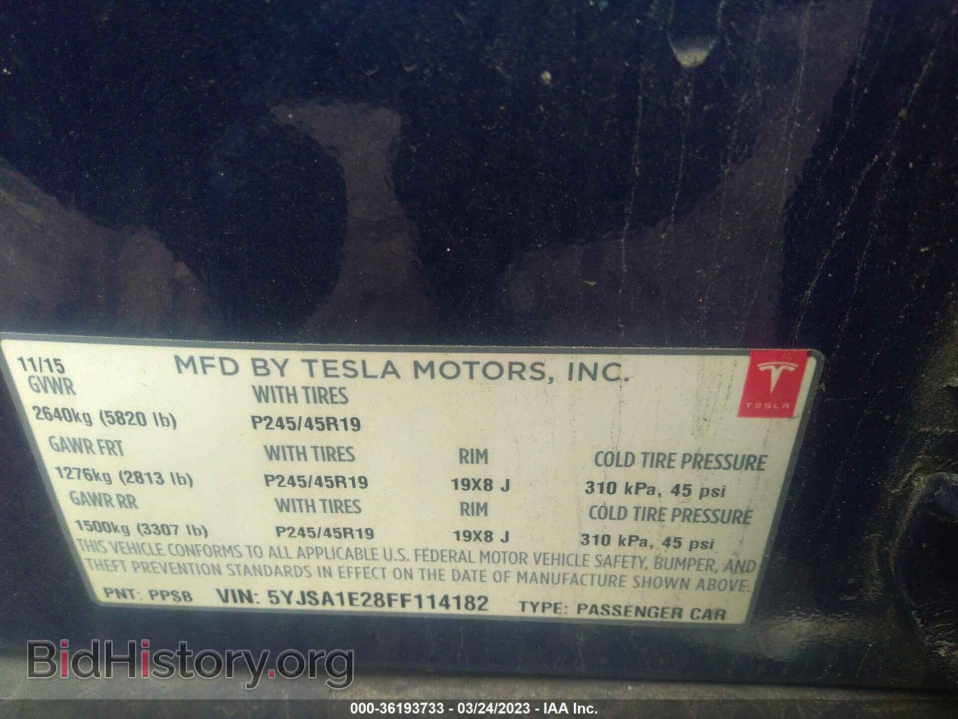 2015 TESLA MODEL S - VIN: 5YJSA1E28FF114182 - Photo 9