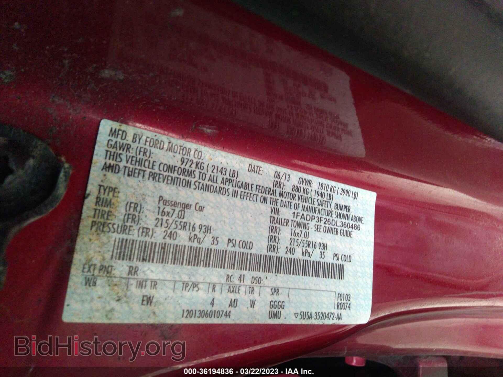 2013 FORD FOCUS - VIN: 1FADP3F26DL360486 - Фото 9