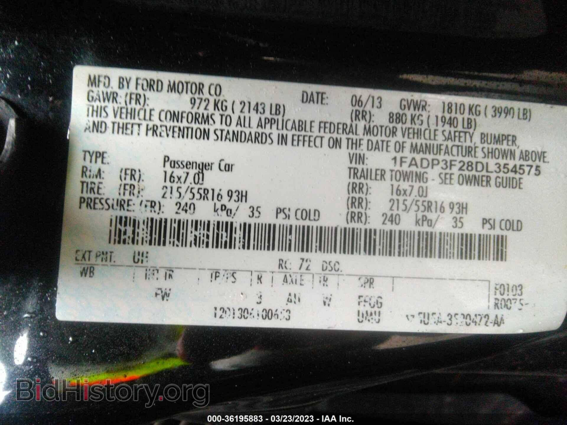 2013 FORD FOCUS - VIN: 1FADP3F28DL354575 - Фото 9