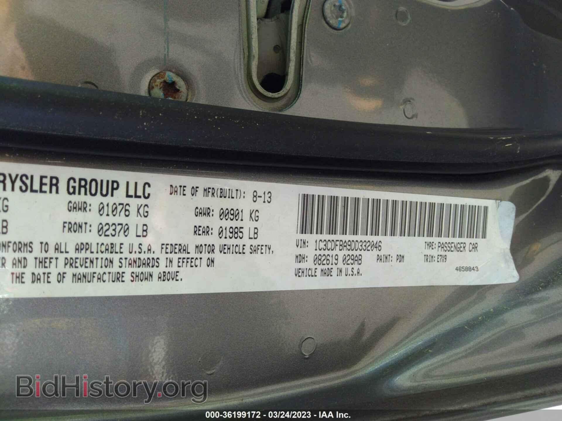 2013 DODGE DART - VIN: 1C3CDFBA9DD332046 - Photo 9