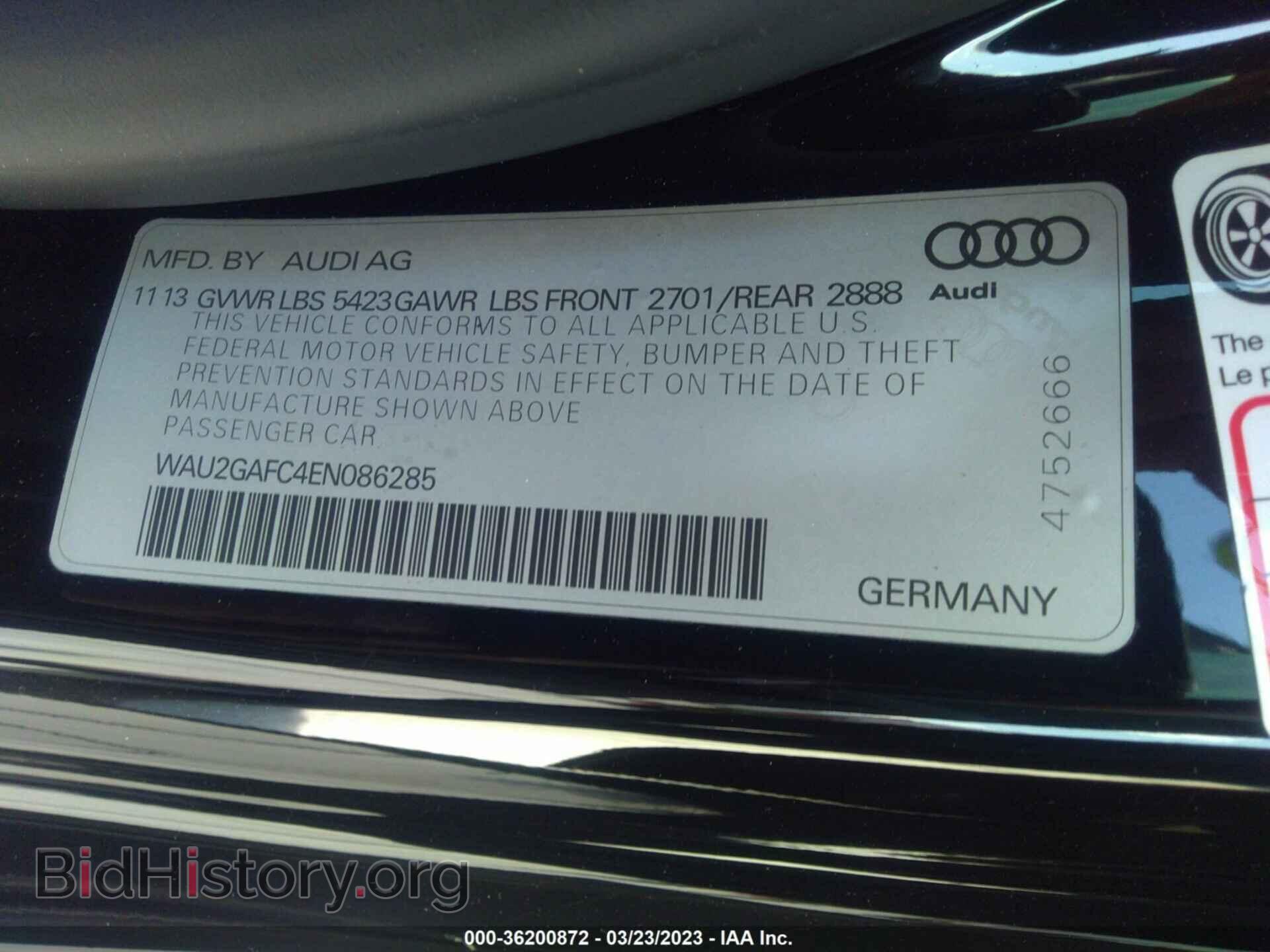 2014 AUDI A7 - VIN: WAU2GAFC4EN086285 - Фото 9