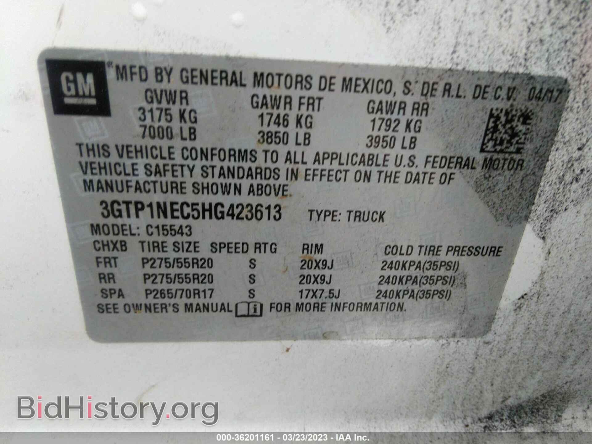 2017 GMC SIERRA 1500 - VIN: 3GTP1NEC5HG423613 - Фото 9