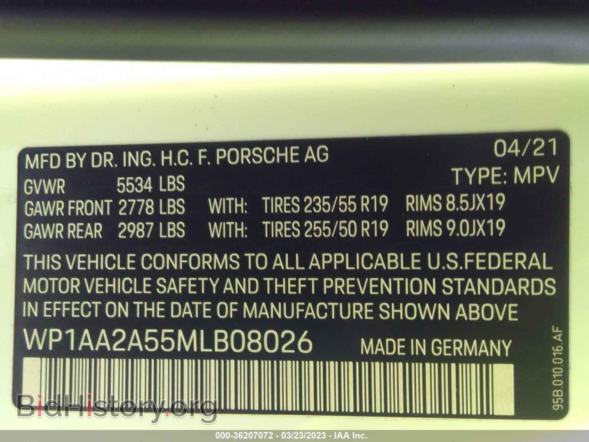 2021 PORSCHE MACAN - VIN: WP1AA2A55MLB08026 - Photo 9