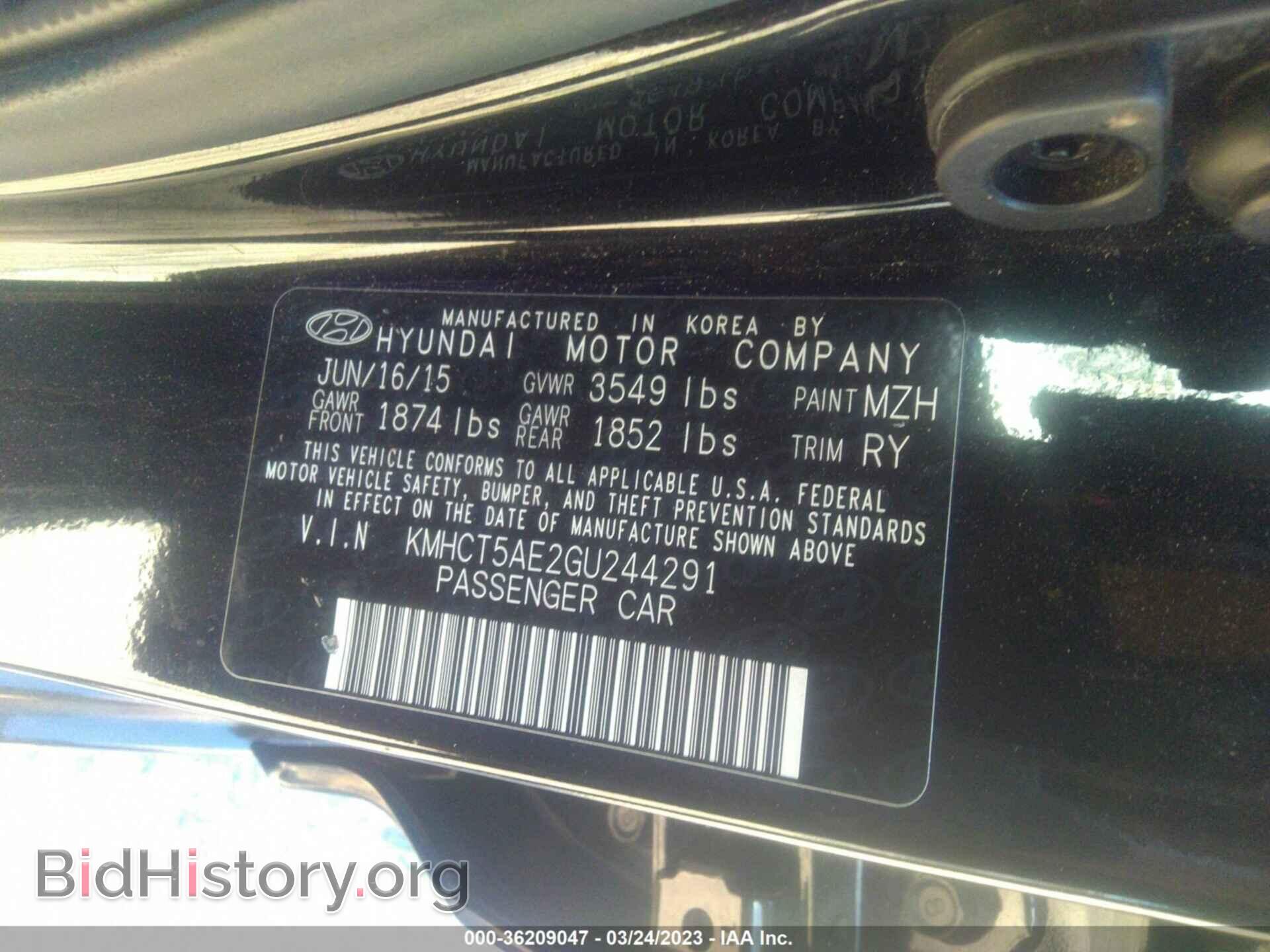 2016 HYUNDAI ACCENT - VIN: KMHCT5AE2GU244291 - Фото 9