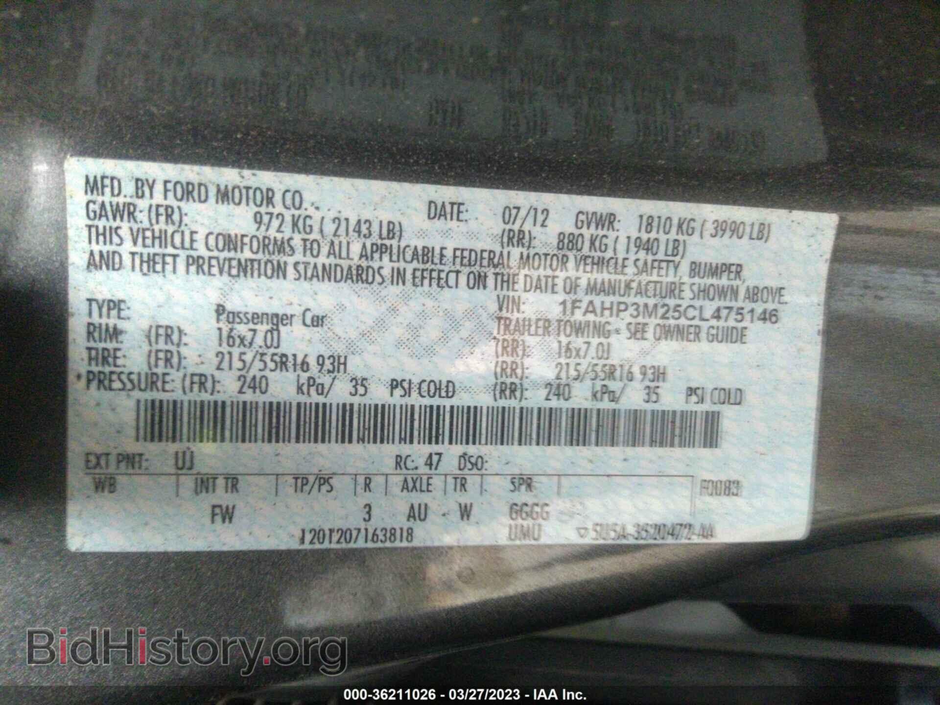 2012 FORD FOCUS - VIN: 1FAHP3M25CL475146 - Фото 9