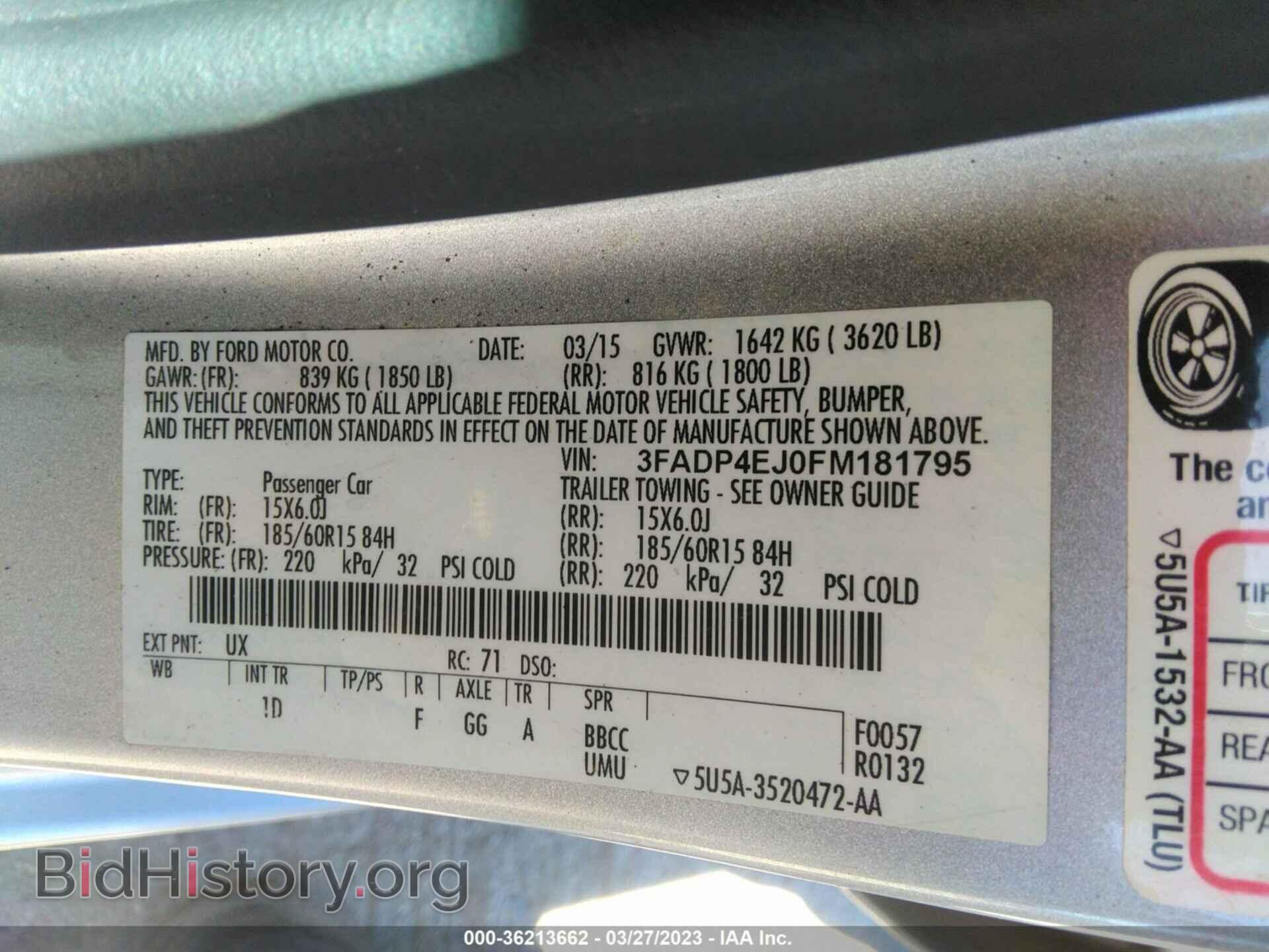 2015 FORD FIESTA - VIN: 3FADP4EJ0FM181795 - Фото 9