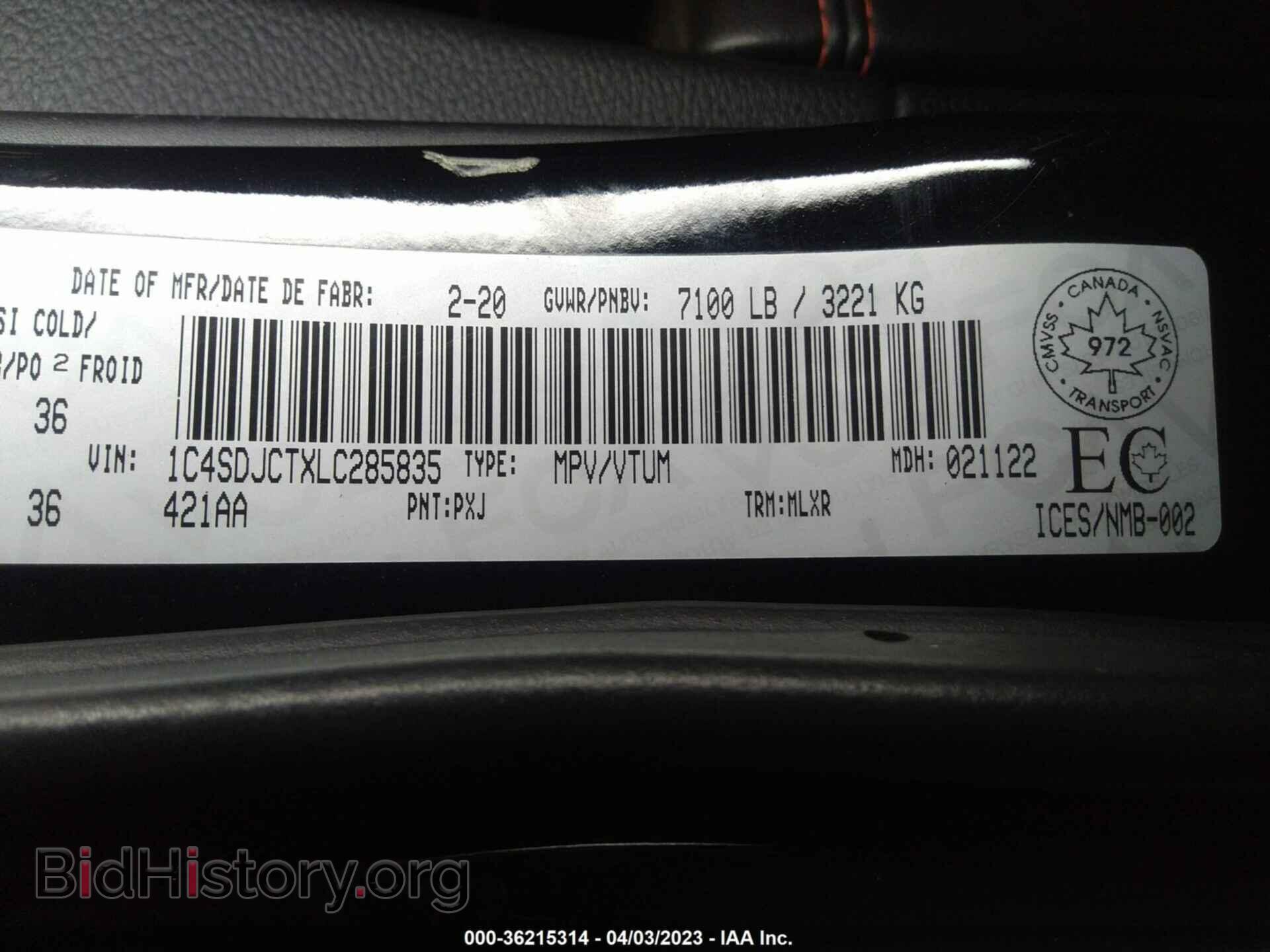 2020 DODGE DURANGO - VIN: 1C4SDJCTXLC285835 - Фото 9