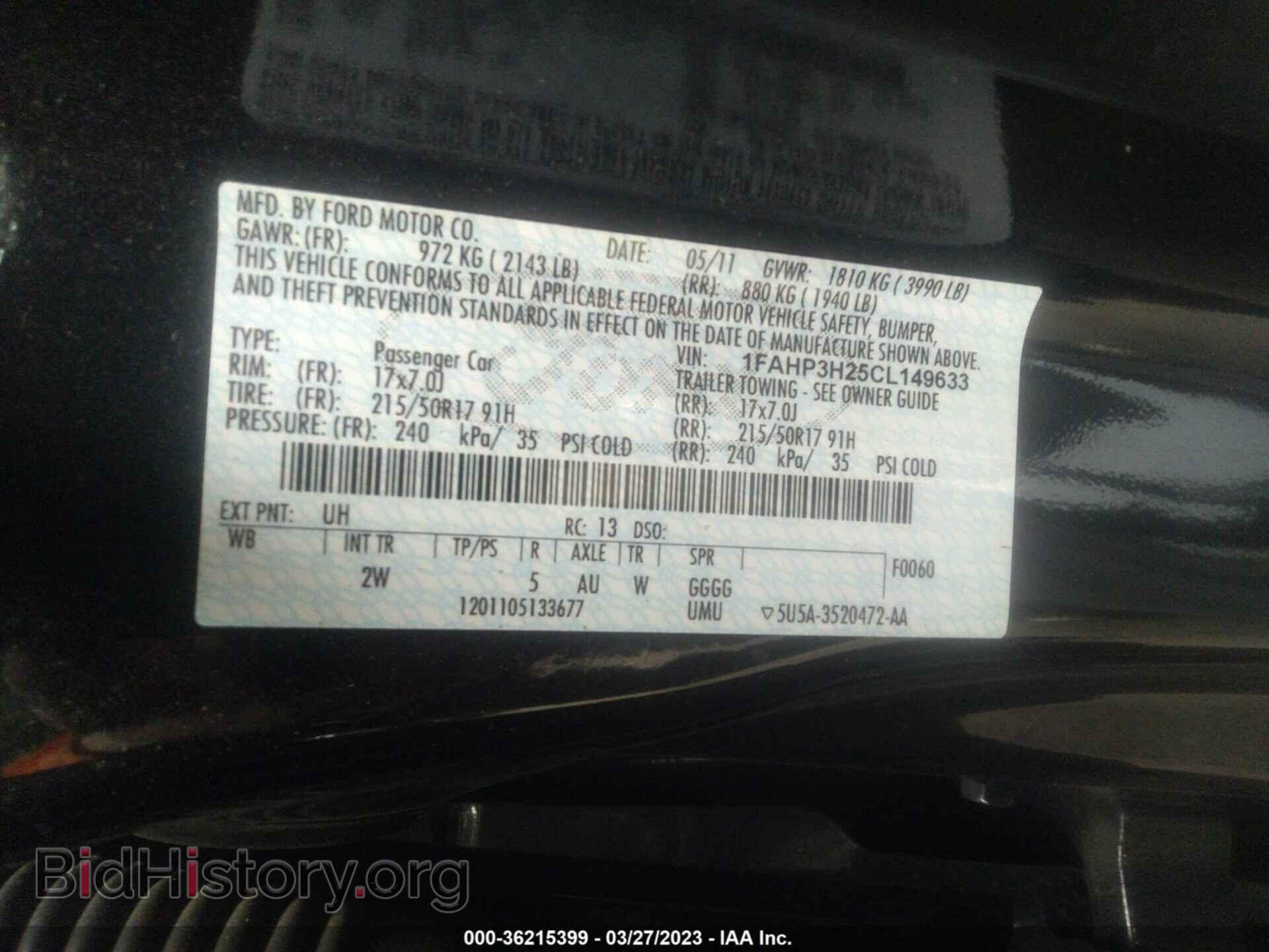 2012 FORD FOCUS - VIN: 1FAHP3H25CL149633 - Photo 9