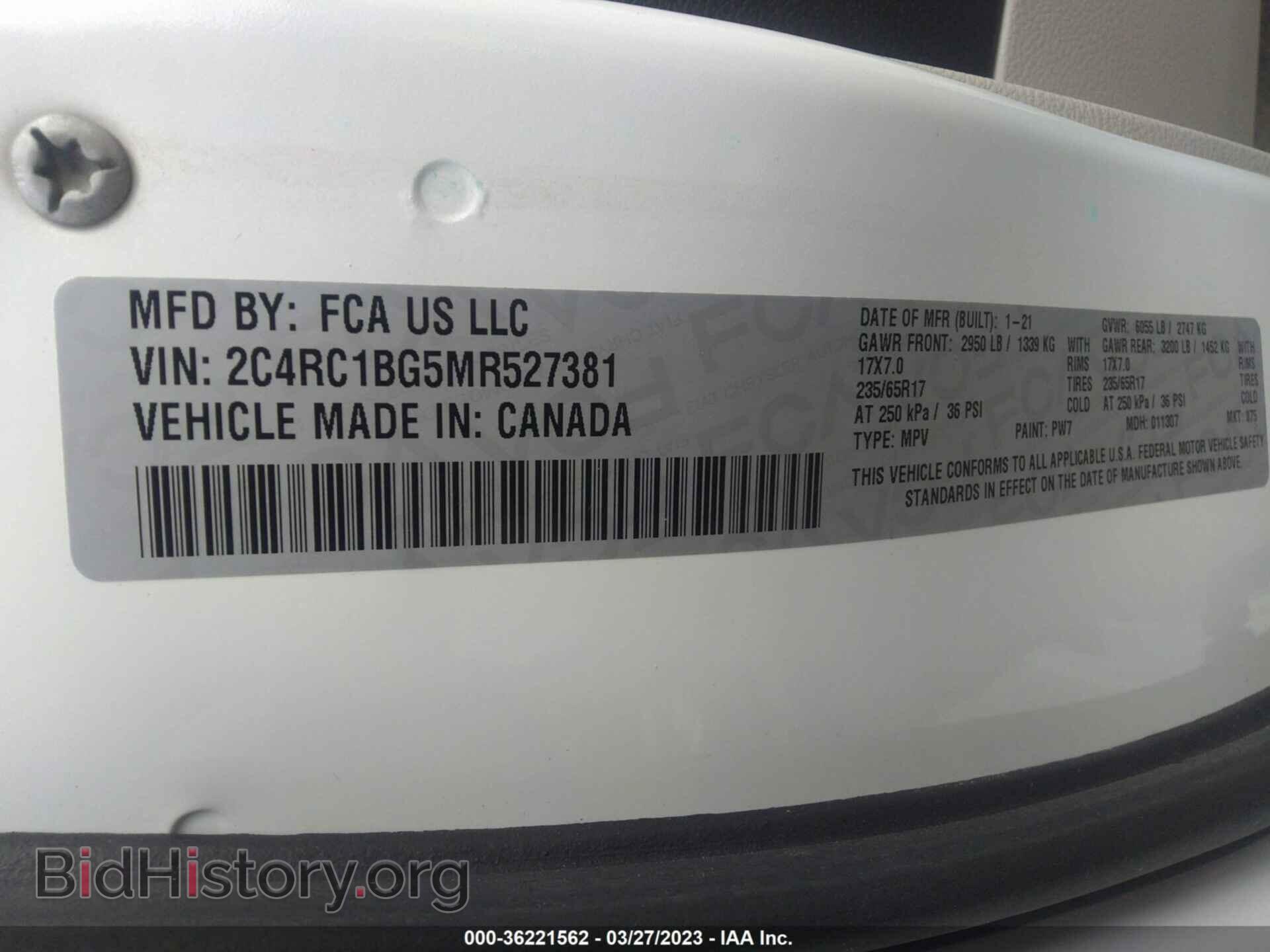 2021 CHRYSLER PACIFICA - VIN: 2C4RC1BG5MR527381 - Фото 9