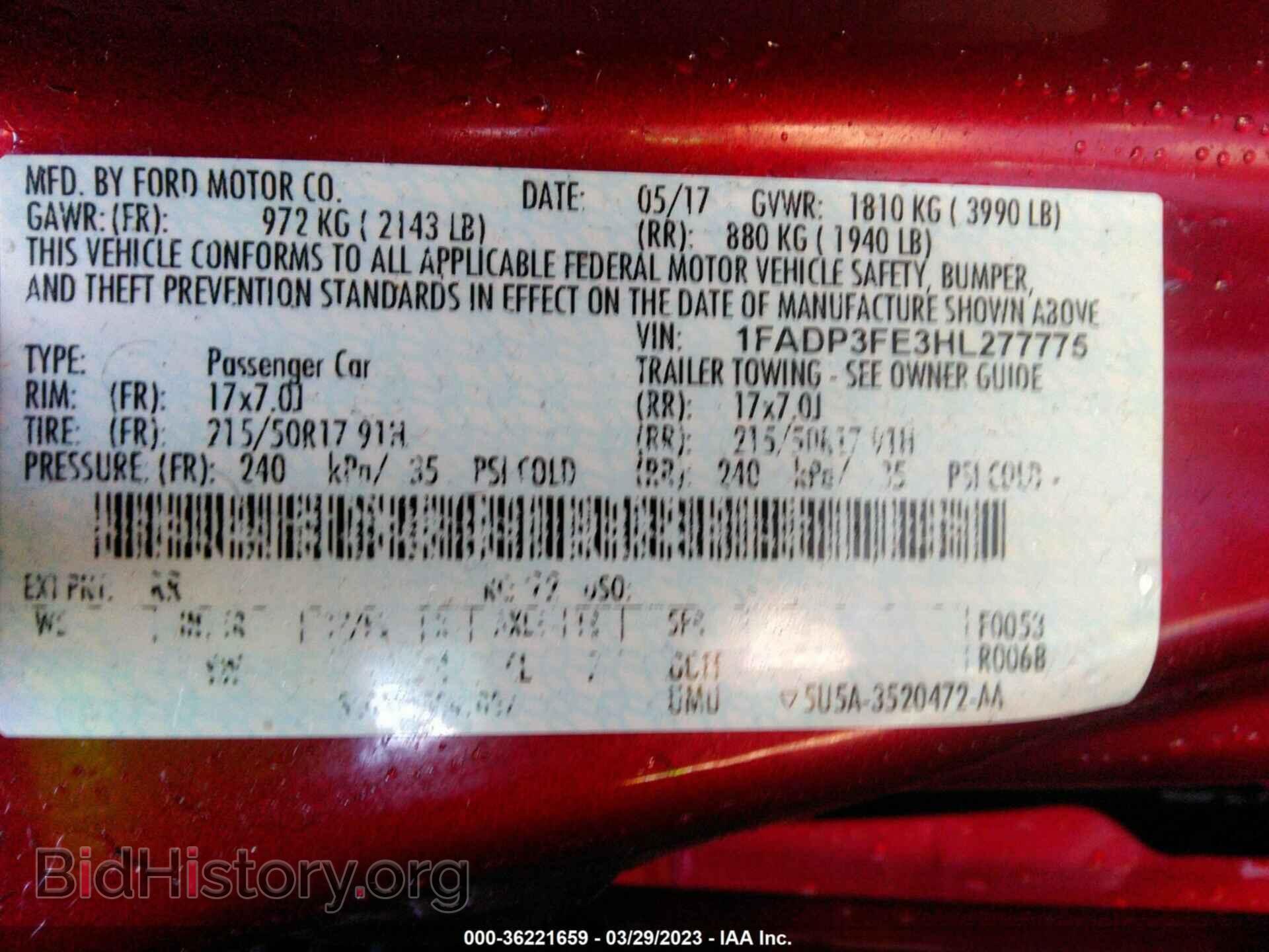 2017 FORD FOCUS - VIN: 1FADP3FE3HL277775 - Фото 9