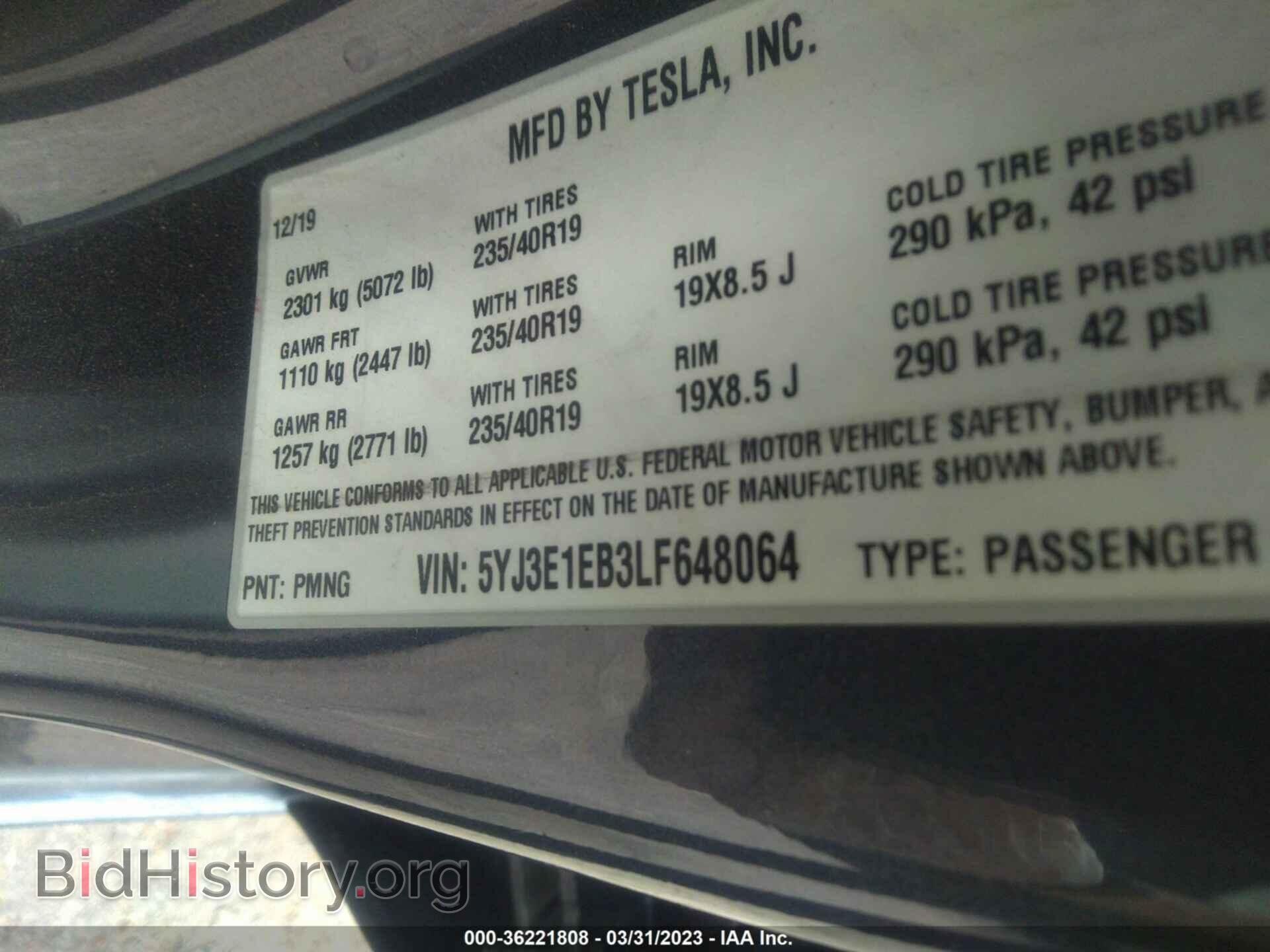 2020 TESLA MODEL 3 - VIN: 5YJ3E1EB3LF648064 - Фото 9