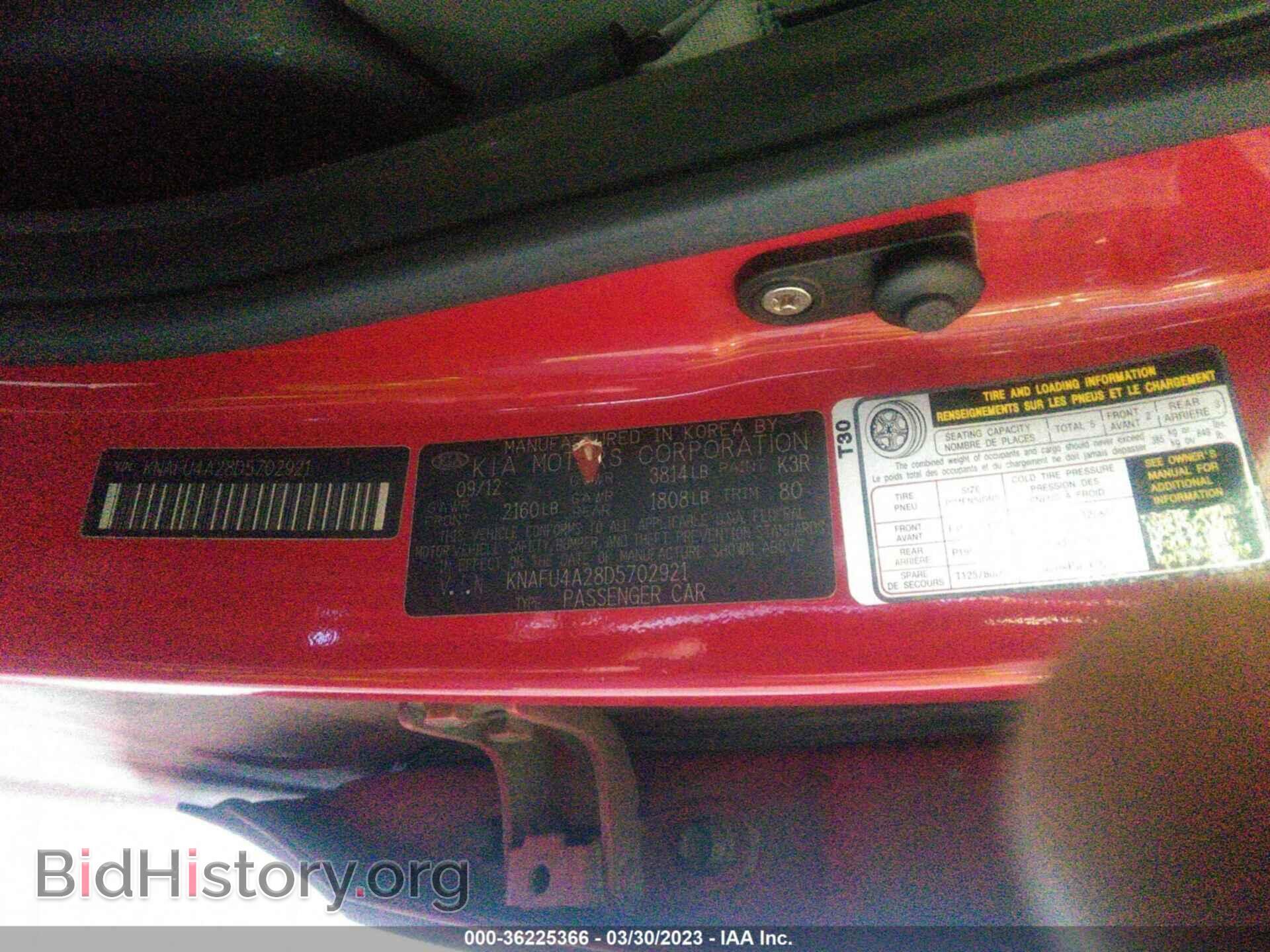 2013 KIA FORTE - VIN: KNAFU4A28D5702921 - Фото 9