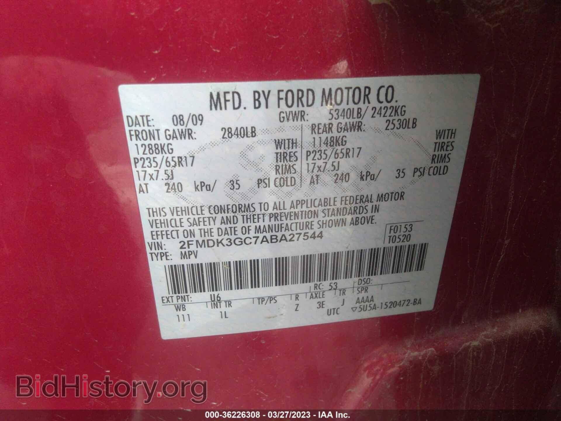 2010 FORD EDGE - VIN: 2FMDK3GC7ABA27544 - Photo 9