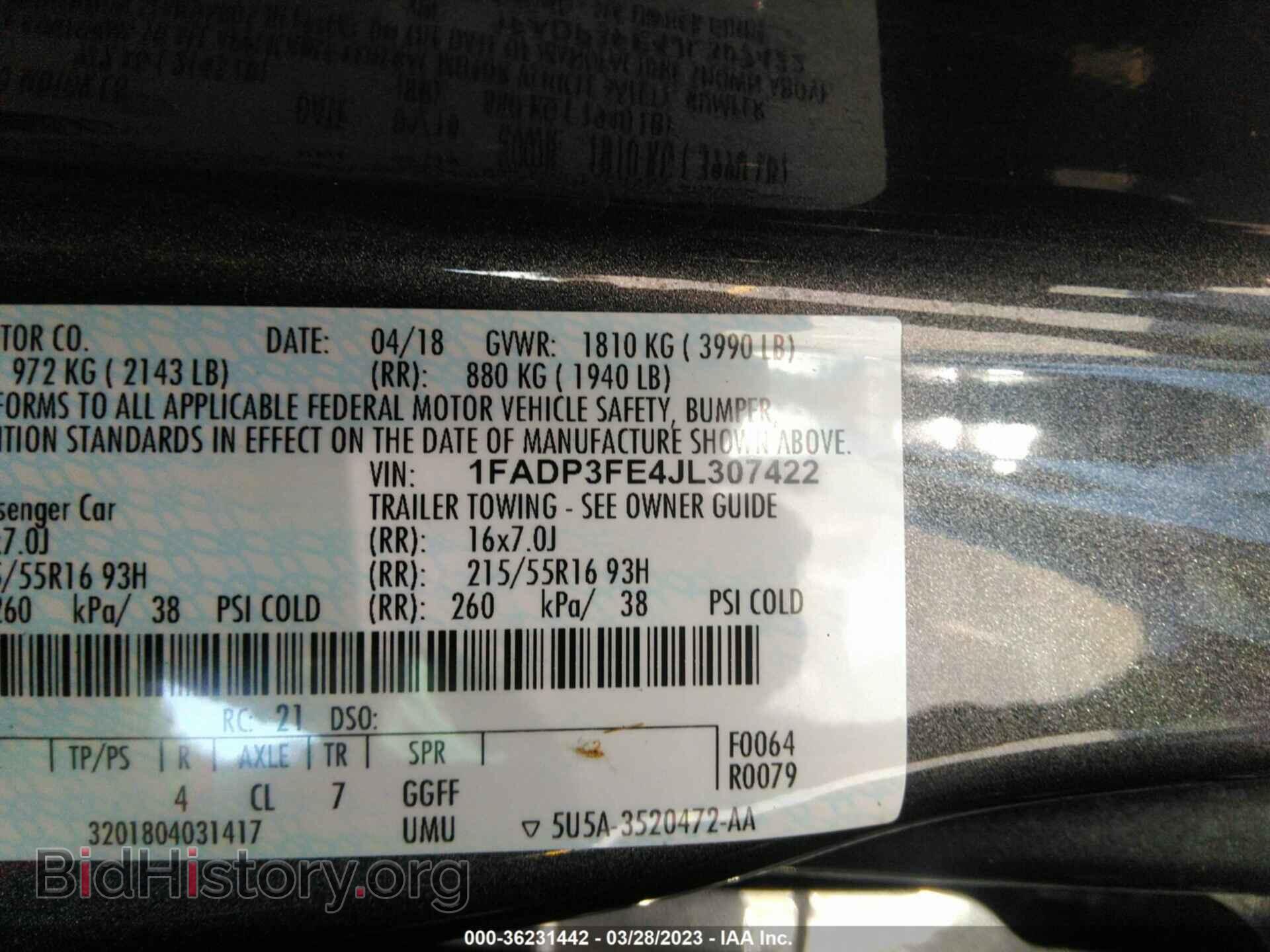2018 FORD FOCUS - VIN: 1FADP3FE4JL307422 - Фото 9
