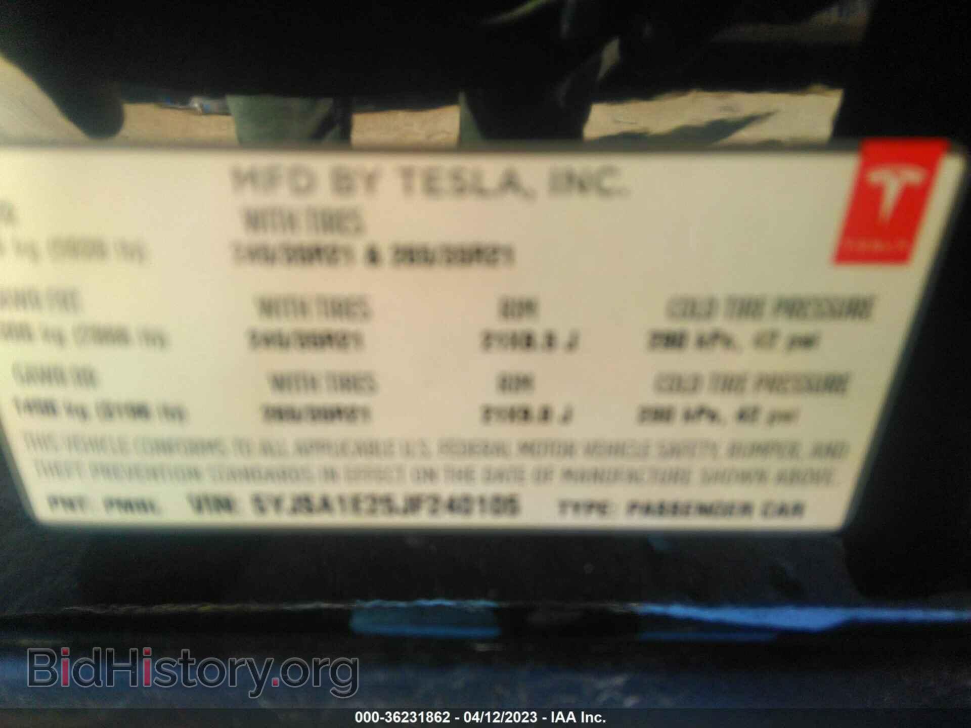 2018 TESLA MODEL S - VIN: 5YJSA1E25JF240105 - Фото 9
