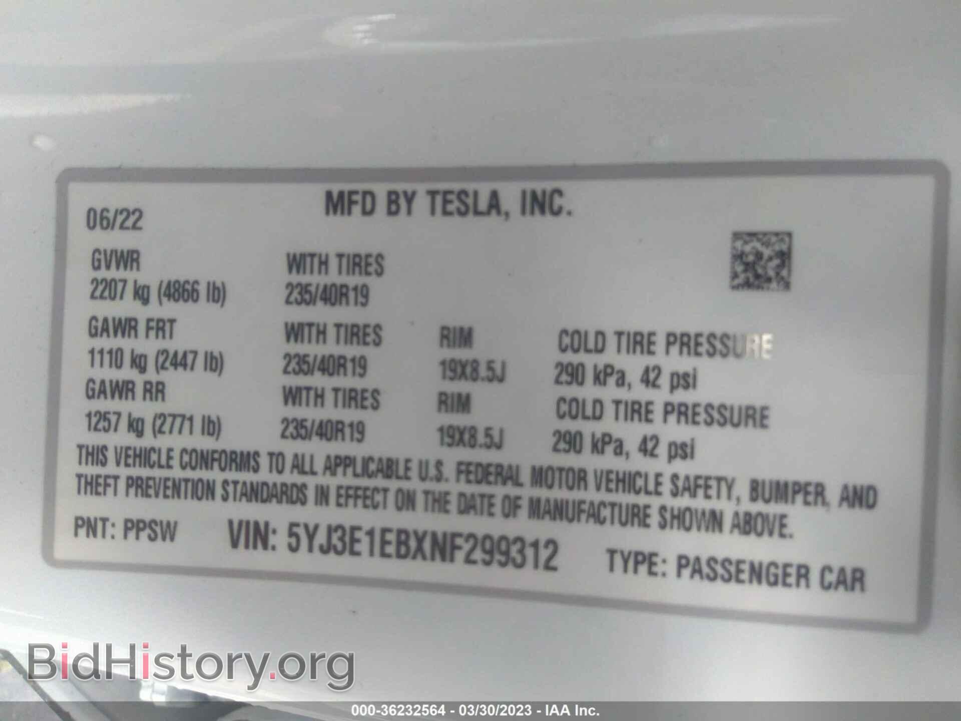 2022 TESLA MODEL 3 - VIN: 5YJ3E1EBXNF299312 - Photo 9