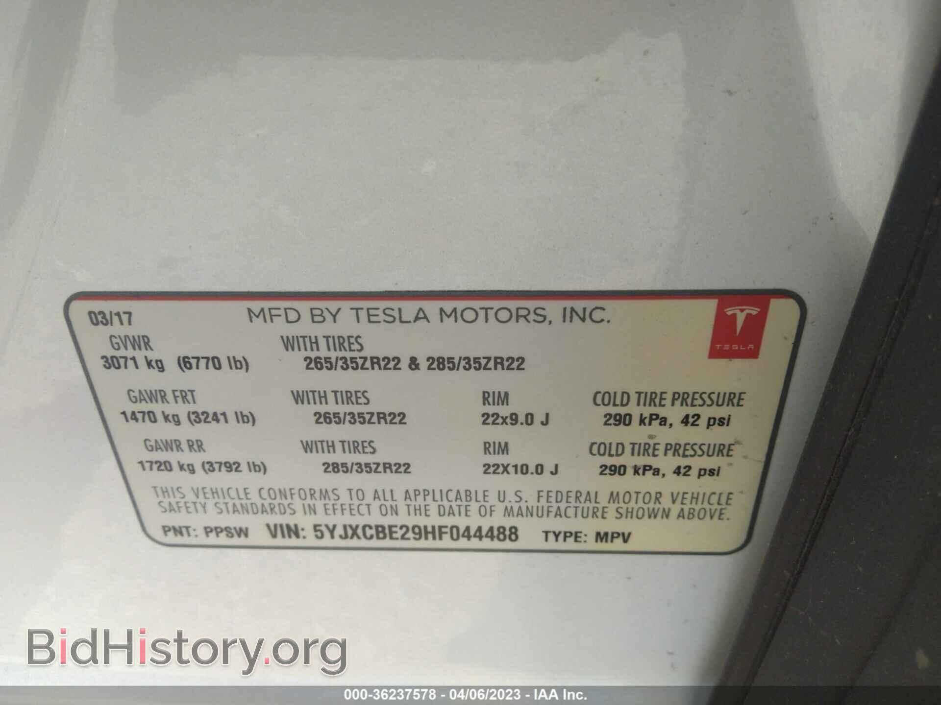 2017 TESLA MODEL X - VIN: 5YJXCBE29HF044488 - Photo 9