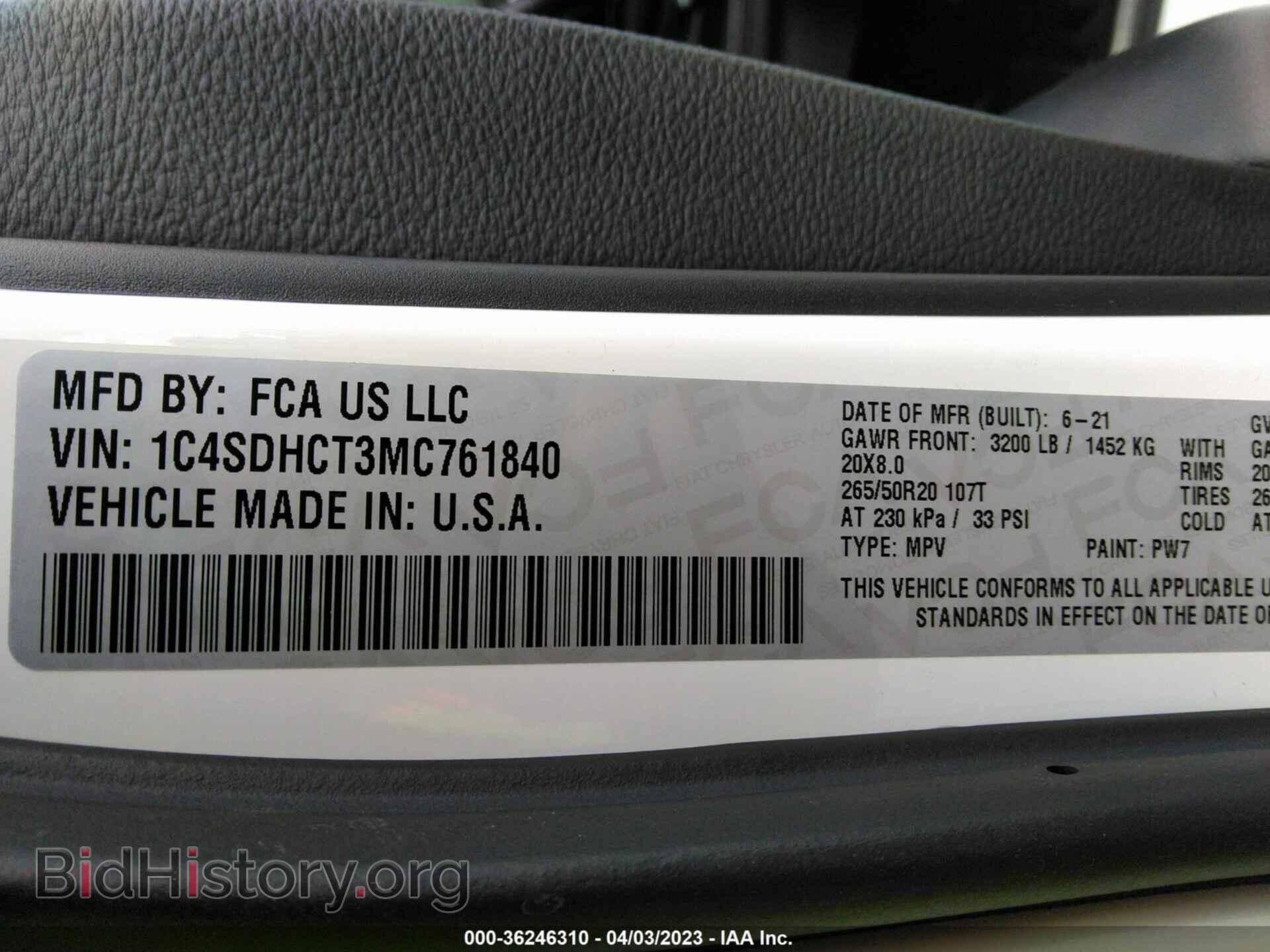 2021 DODGE DURANGO - VIN: 1C4SDHCT3MC761840 - Фото 9