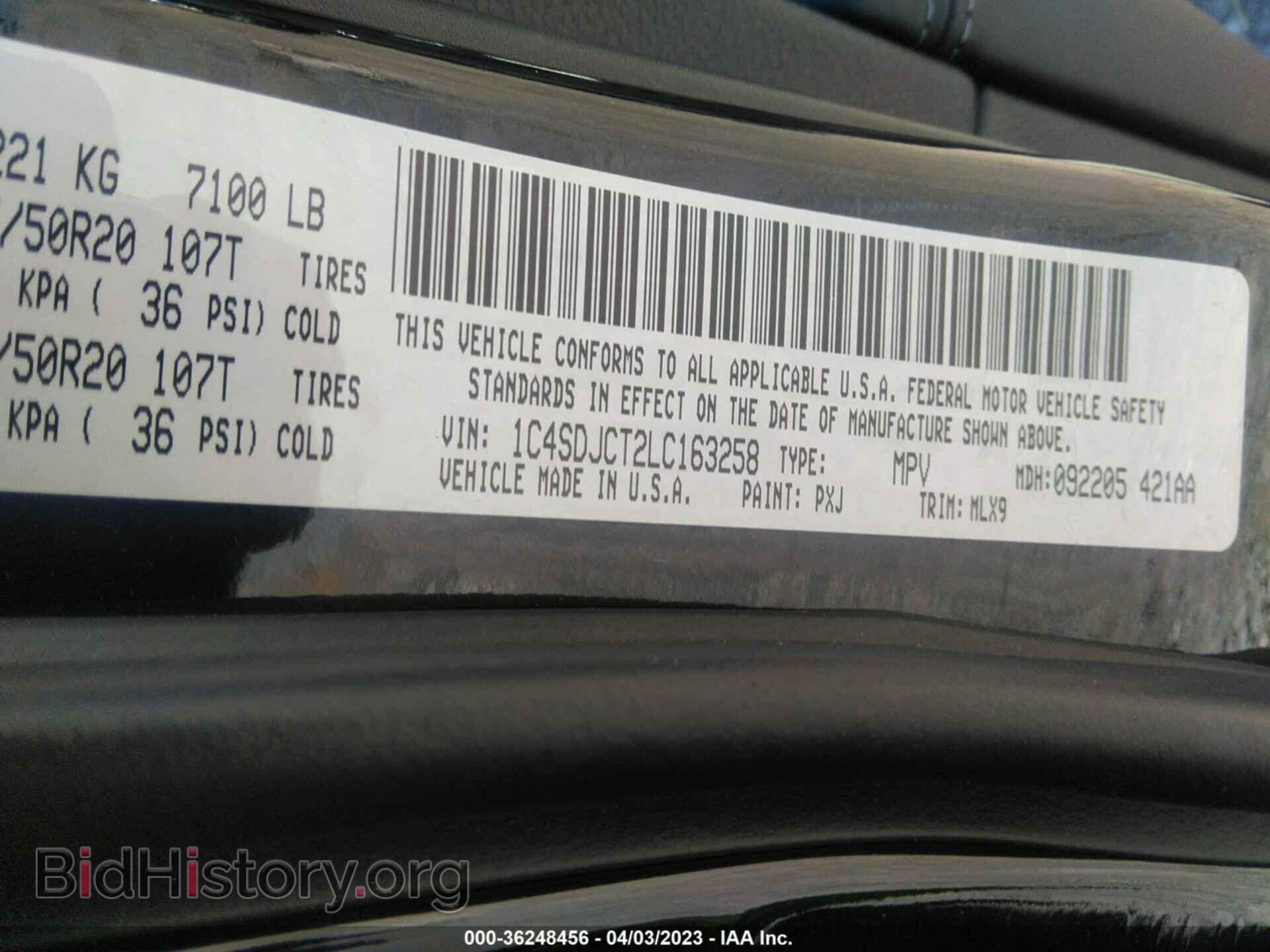 2020 DODGE DURANGO - VIN: 1C4SDJCT2LC163258 - Фото 9