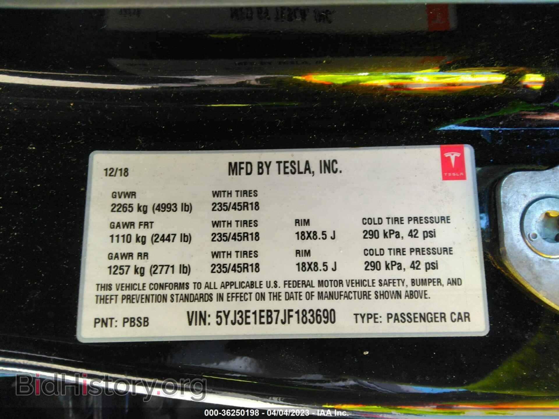 2018 TESLA MODEL 3 - VIN: 5YJ3E1EB7JF183690 - Photo 9