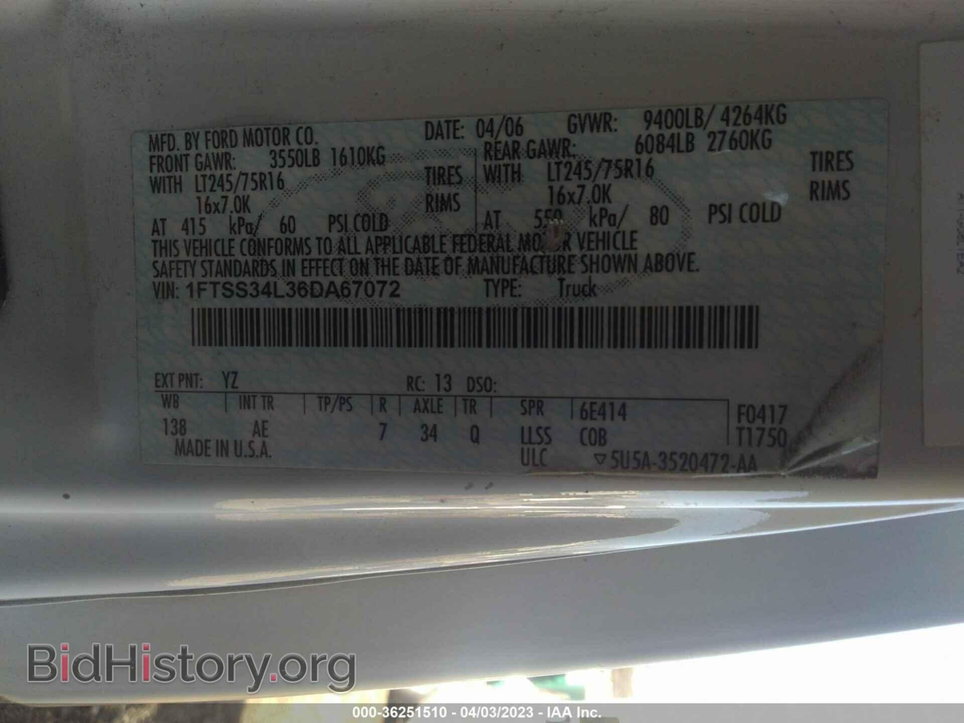 2006 FORD ECONOLINE CARGO VAN - VIN: 1FTSS34L36DA67072 - Photo 9