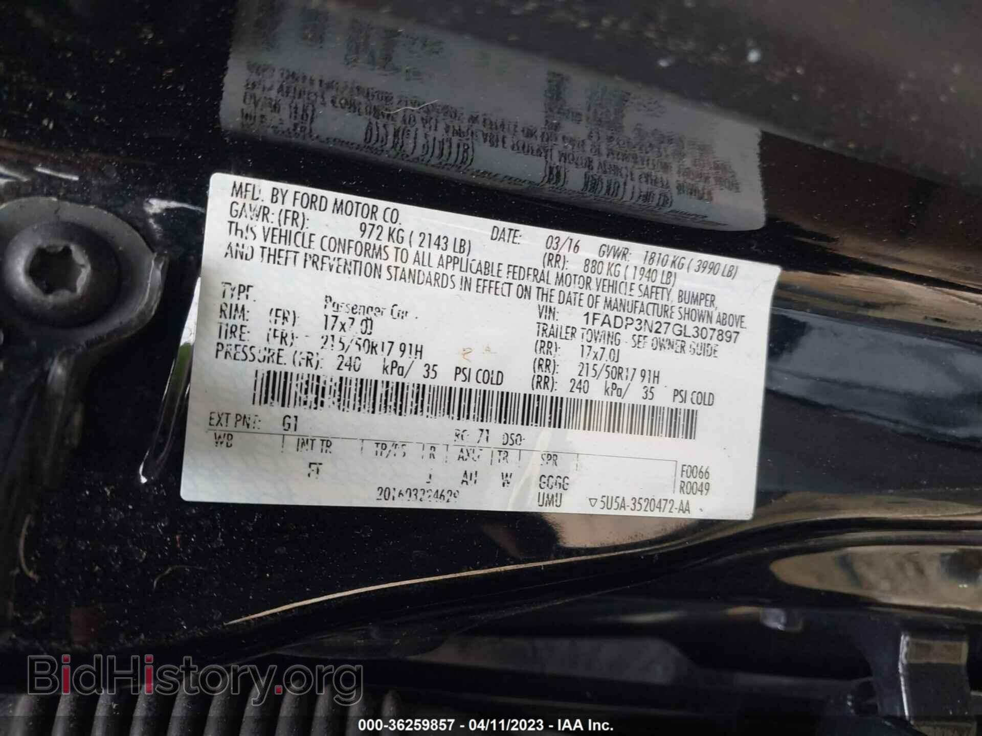 2016 FORD FOCUS - VIN: 1FADP3N27GL307897 - Photo 9