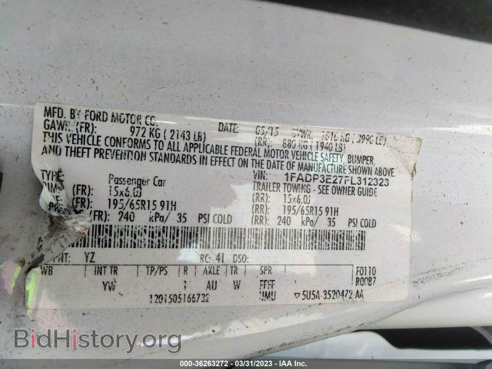 2015 FORD FOCUS - VIN: 1FADP3E27FL312323 - Фото 9