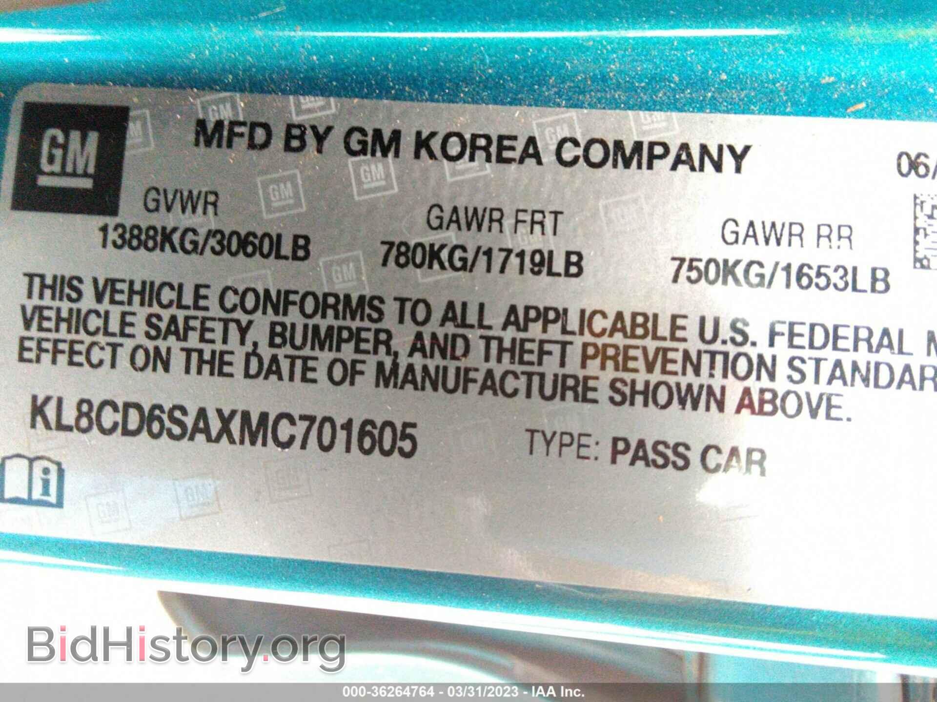 2021 CHEVROLET SPARK - VIN: KL8CD6SAXMC701605 - Фото 9