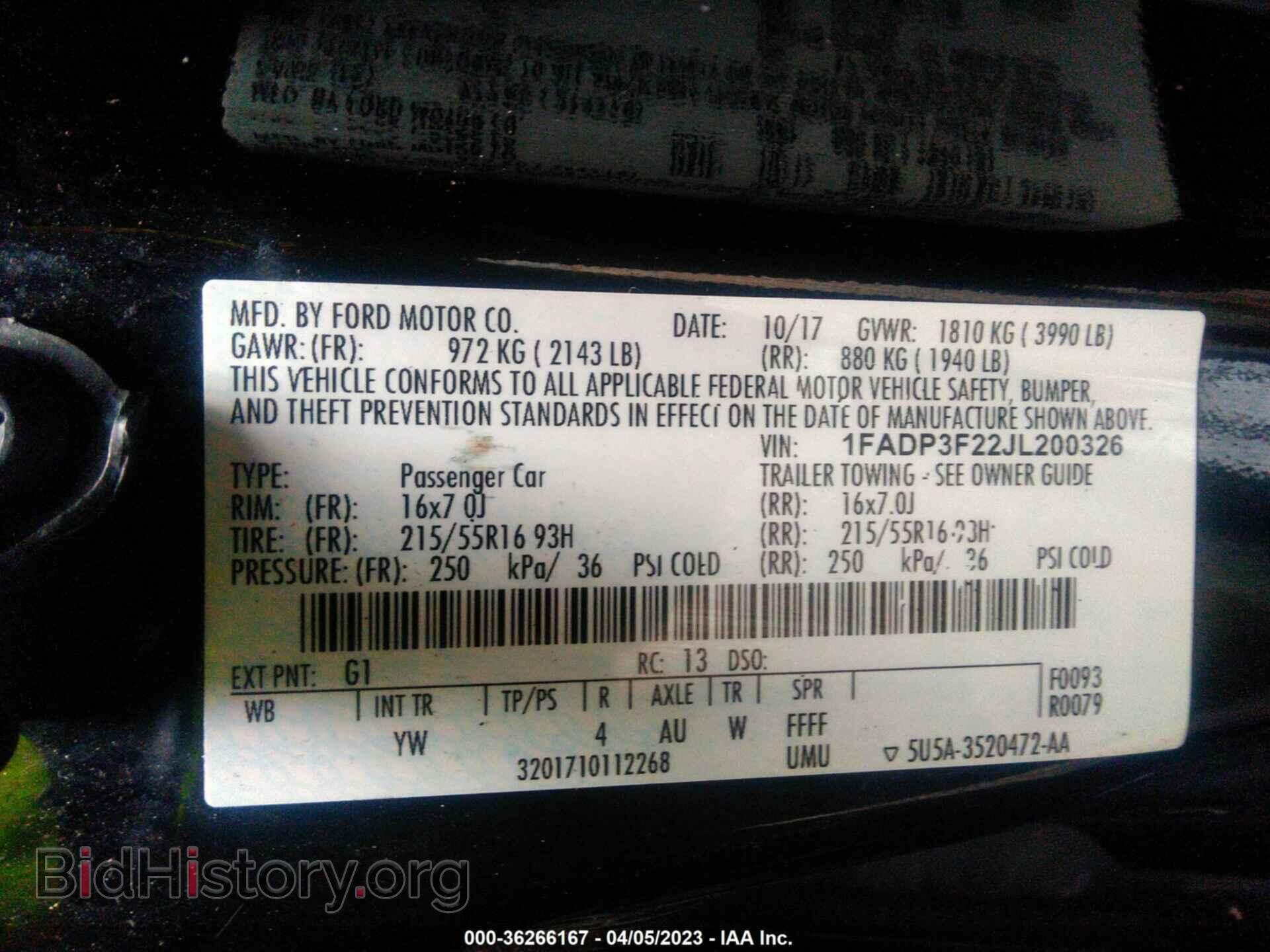 2018 FORD FOCUS - VIN: 1FADP3F22JL200326 - Фото 9