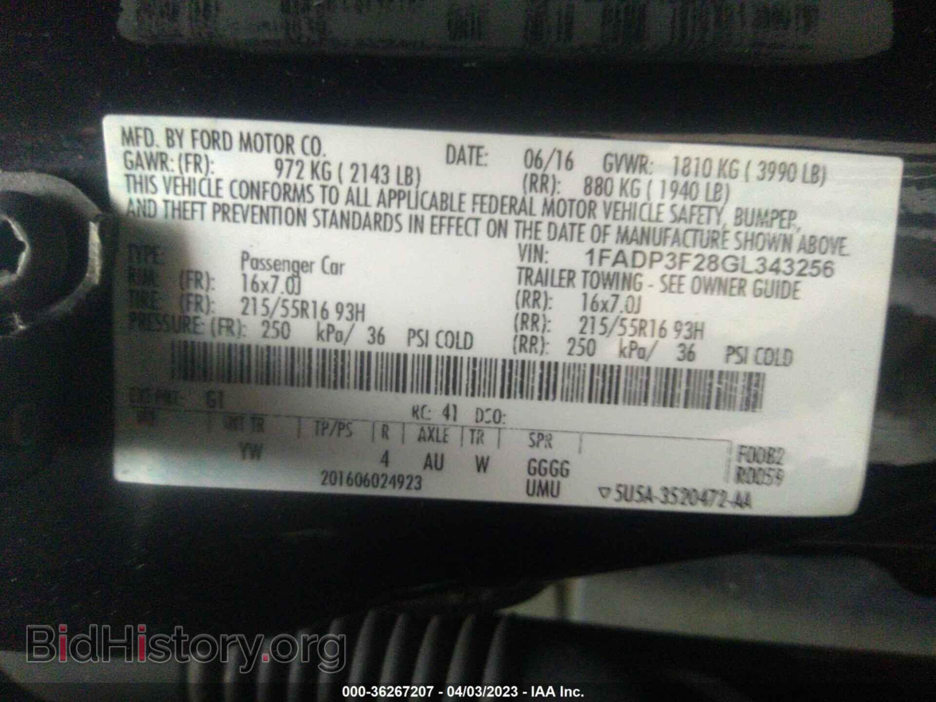 2016 FORD FOCUS - VIN: 1FADP3F28GL343256 - Фото 9