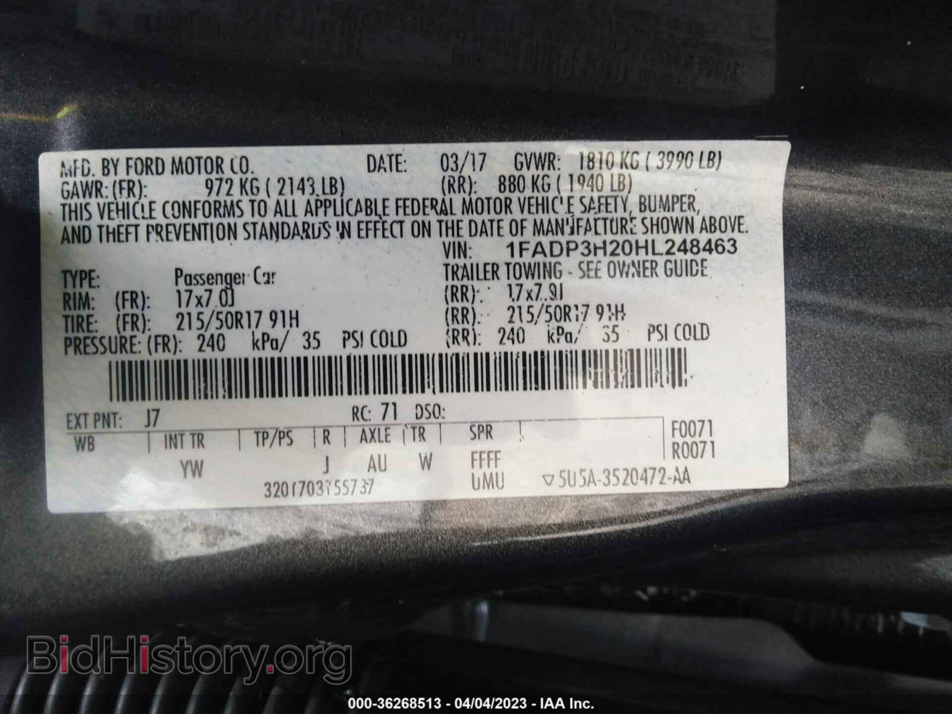 2017 FORD FOCUS - VIN: 1FADP3H20HL248463 - Photo 9